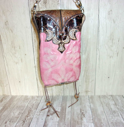 Cowboy Boot Crossbody Hipster Purse HP641 handcrafted from cowboy boots. Shop all unique leather western handbags, purses and totes at Chris Thompson Bags