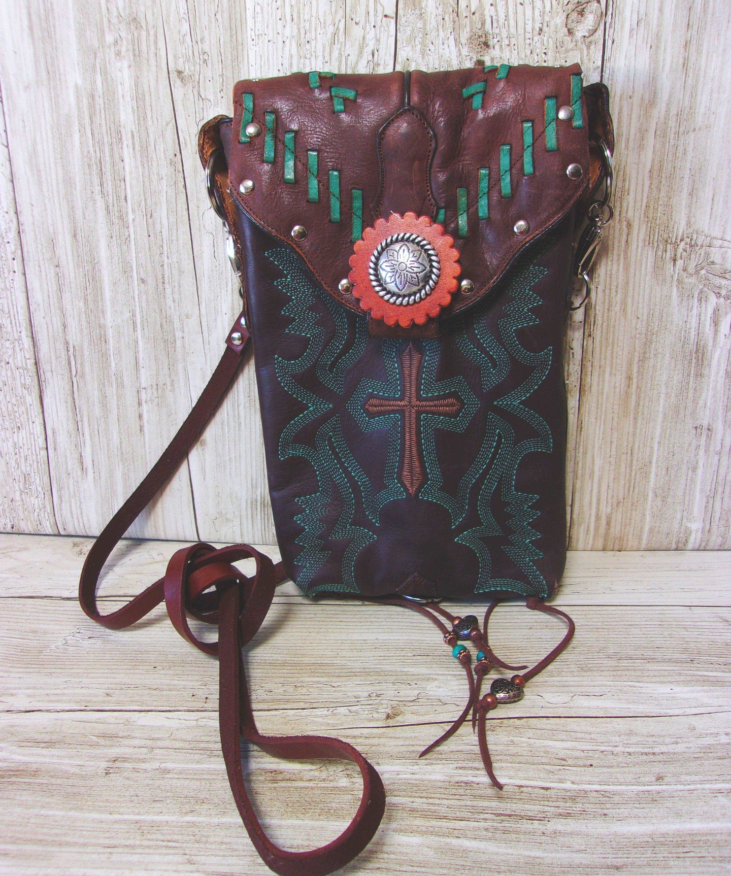 Cowboy Boot Crossbody Hipster Purse HP792 handcrafted from cowboy boots. Shop all unique leather western handbags, purses and totes at Chris Thompson Bags