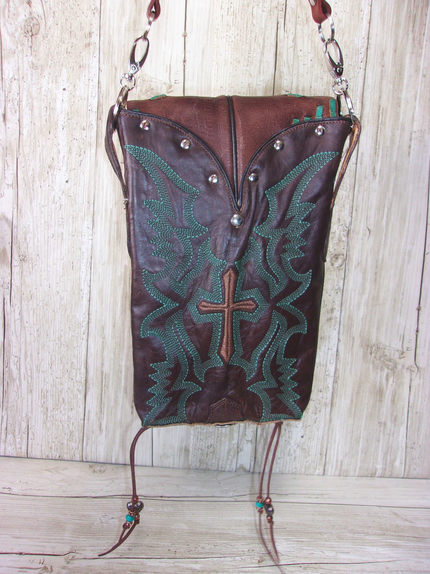 Cowboy Boot Crossbody Hipster Purse HP792 handcrafted from cowboy boots. Shop all unique leather western handbags, purses and totes at Chris Thompson Bags