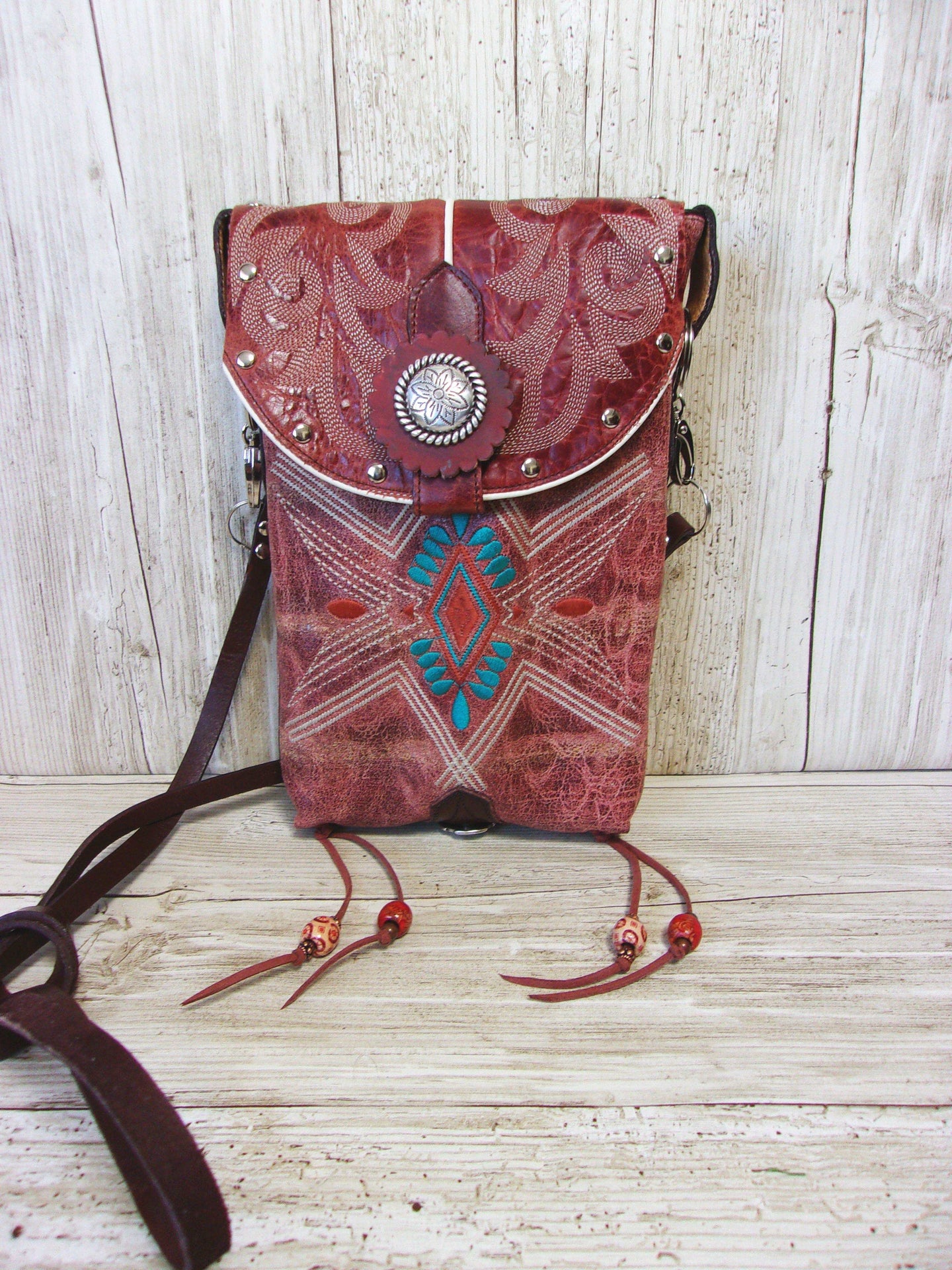 Cowboy Boot Crossbody Hipster Purse HP820 handcrafted from cowboy boots. Shop all unique leather western handbags, purses and totes at Chris Thompson Bags