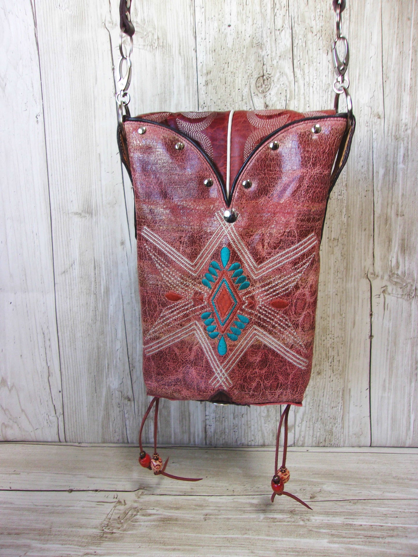 Cowboy Boot Crossbody Hipster Purse HP820 handcrafted from cowboy boots. Shop all unique leather western handbags, purses and totes at Chris Thompson Bags