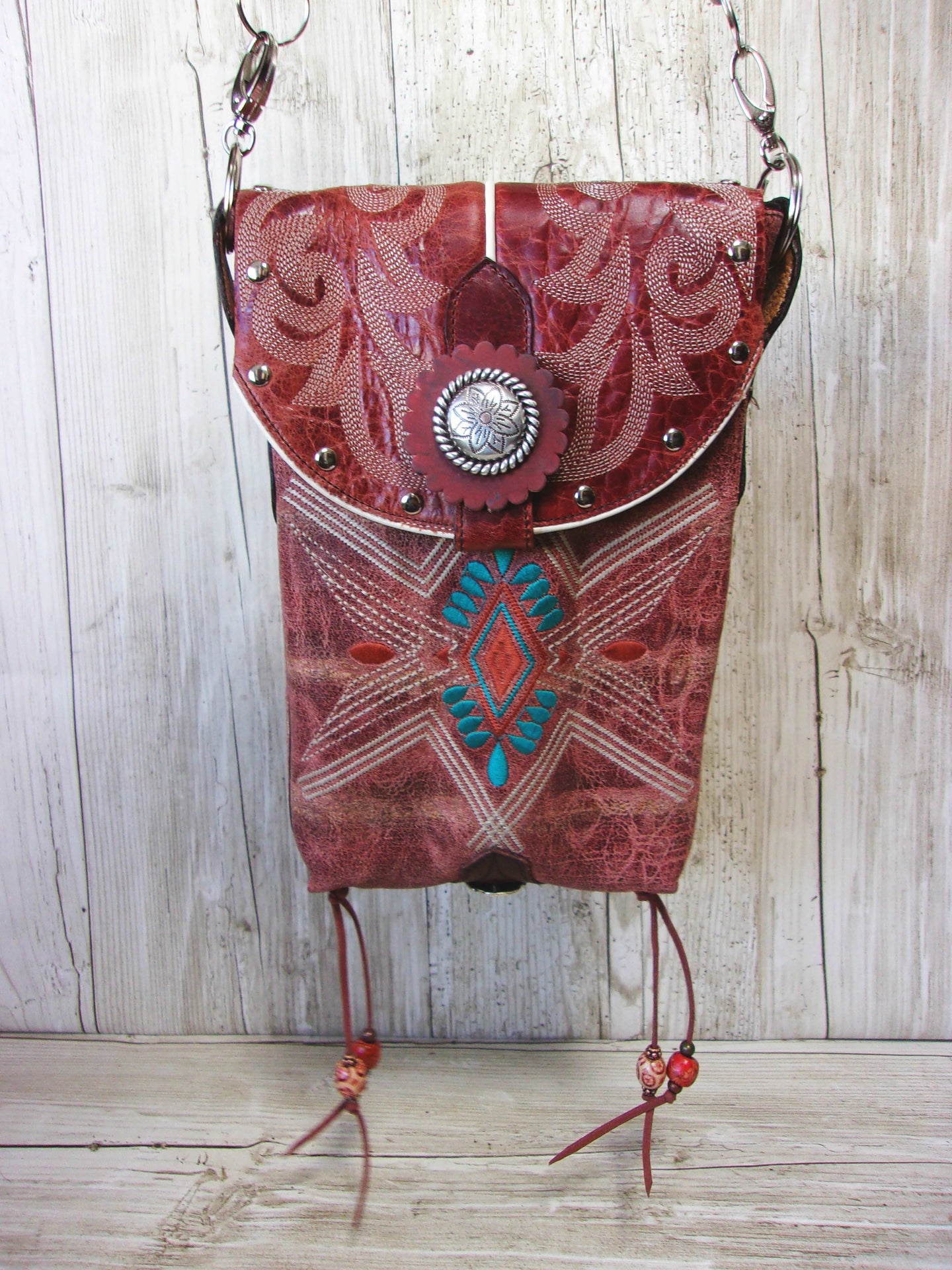 Cowboy Boot Crossbody Hipster Purse HP820 handcrafted from cowboy boots. Shop all unique leather western handbags, purses and totes at Chris Thompson Bags