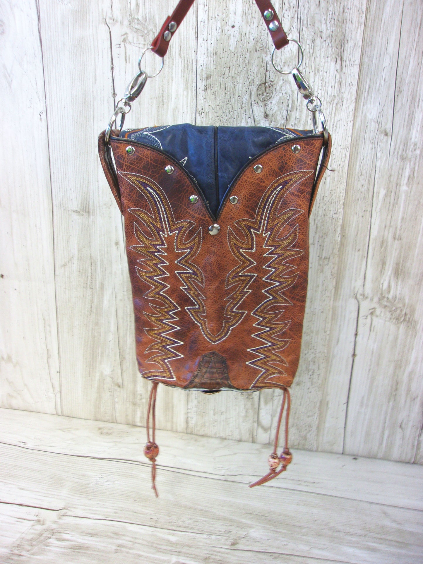 Cowboy Boot Crossbody Hipster Purse HP892 handcrafted from cowboy boots. Shop all unique leather western handbags, purses and totes at Chris Thompson Bags