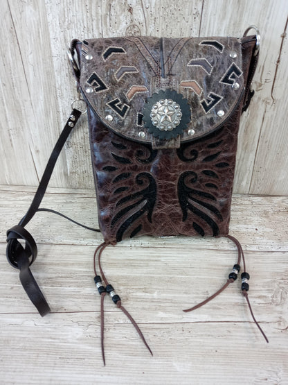 Cowboy Boot Crossbody Hipster Purse HP941 handcrafted from cowboy boots. Shop all unique leather western handbags, purses and totes at Chris Thompson Bags