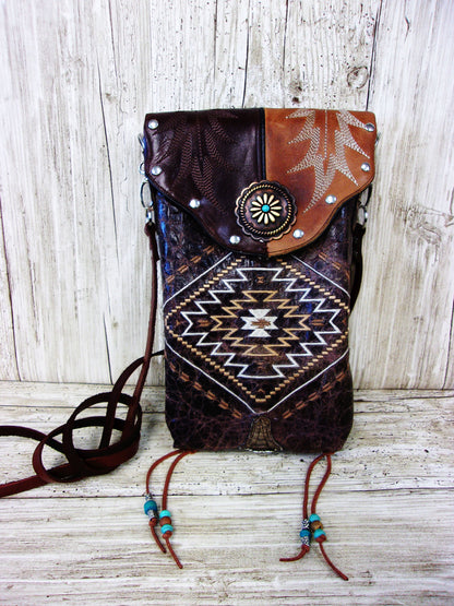 Cowboy Boot Crossbody Hipster Purse HP974 handcrafted from cowboy boots. Shop all unique leather western handbags, purses and totes at Chris Thompson Bags