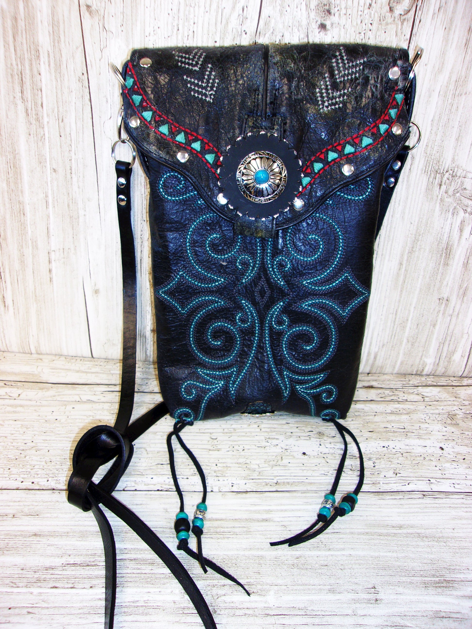 Cowboy Boot Crossbody Hipster Purse HP978 handcrafted from cowboy boots. Shop all unique leather western handbags, purses and totes at Chris Thompson Bags