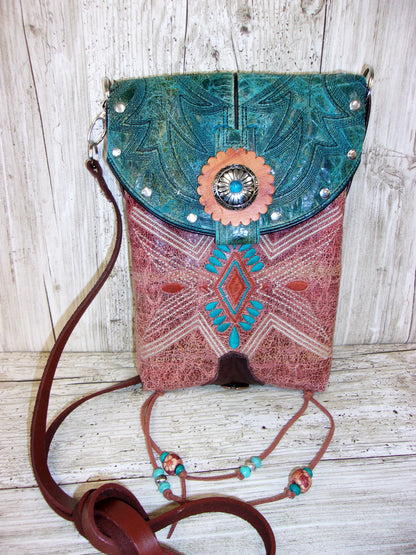 Cowboy Boot Crossbody Hipster Purse HP993 handcrafted from cowboy boots. Shop all unique leather western handbags, purses and totes at Chris Thompson Bags