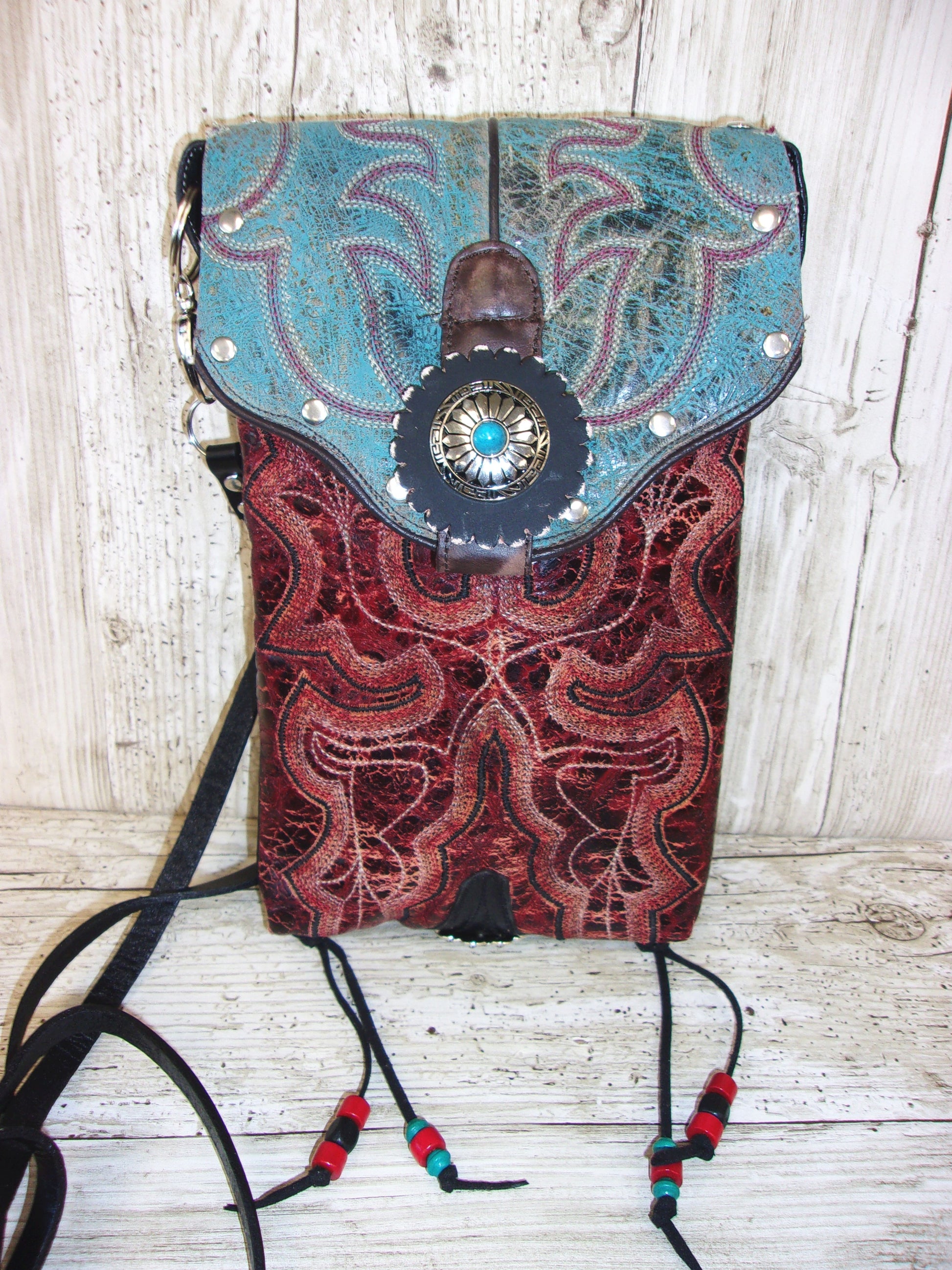 Cowboy Boot Crossbody Hipster Purse HP994 handcrafted from cowboy boots. Shop all unique leather western handbags, purses and totes at Chris Thompson Bags