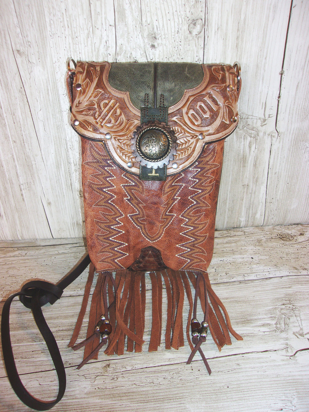 Cowboy Boot Purse with Fringe – Crossbody Hipster Purse - Cowboy Boot Purse – Western Hipster HP961 Chris Thompson Bags