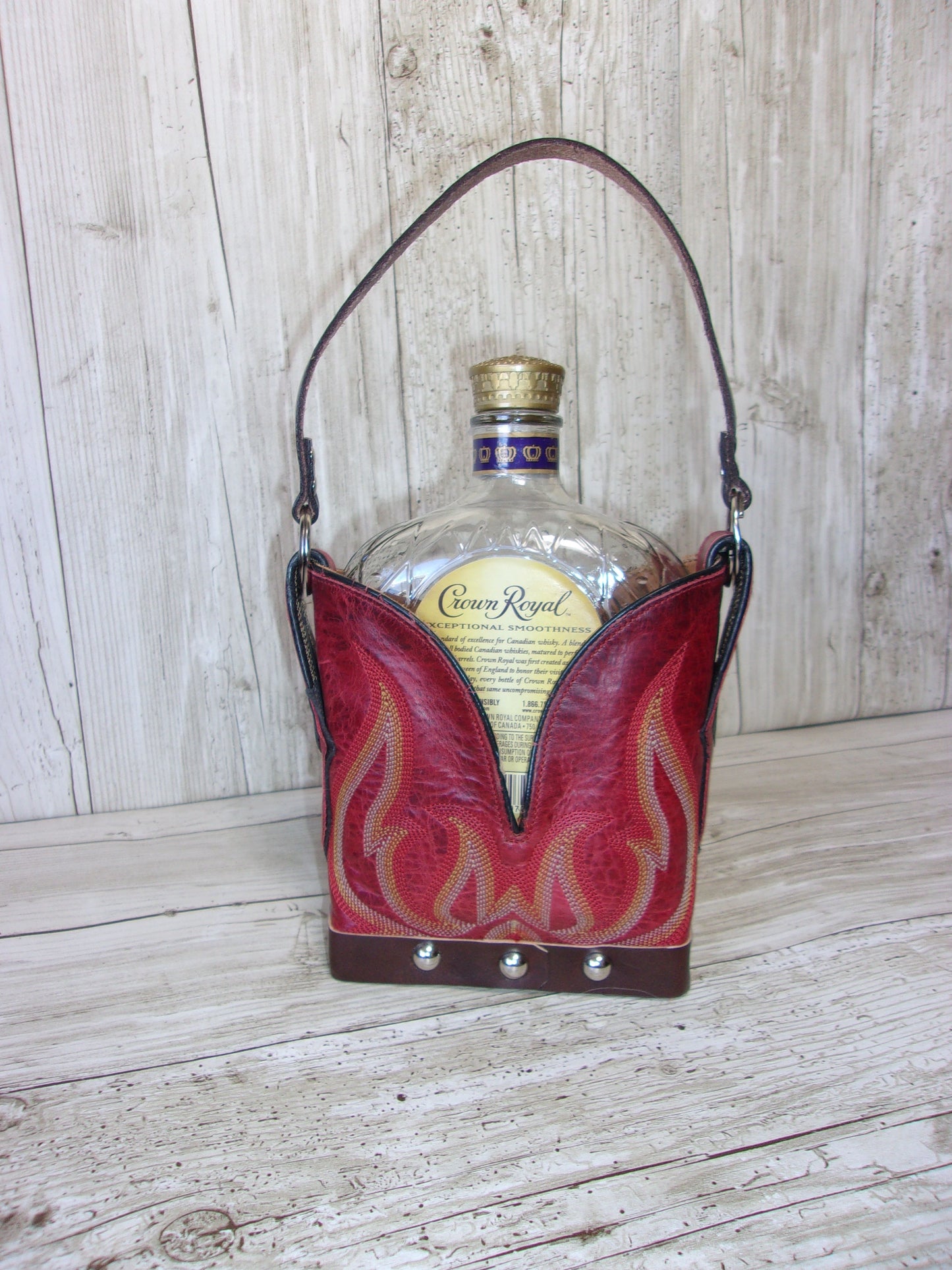 Cowboy Boot Whiskey Tote CR121 handcrafted from cowboy boots. Shop all unique leather western handbags, purses and totes at Chris Thompson Bags