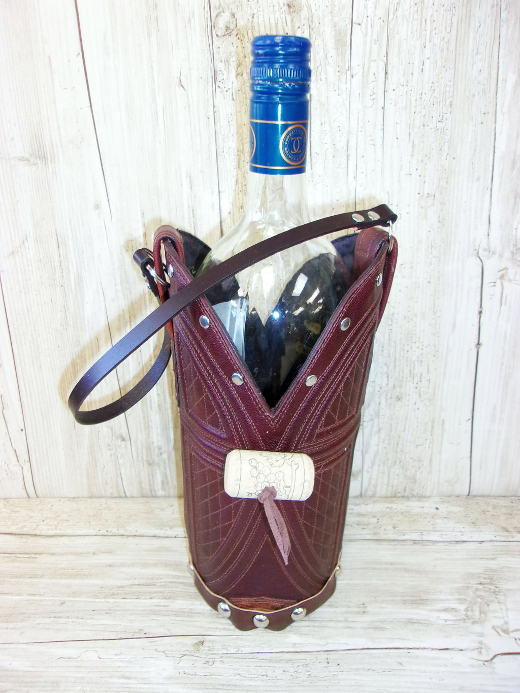 Cowboy Boot Wine Tote - Leather Wine Carrier - Wine Lovers Gift – Leather Wine Bag wt737 Chris Thompson Bags