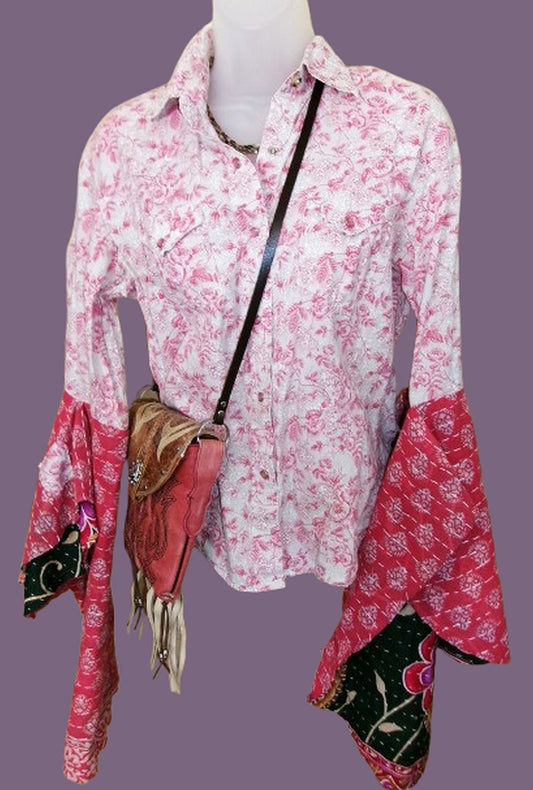 Desert Wing Blouse - Small DW02 handcrafted from cowboy boots. Shop  at ChrisThompsonBags.com and buy the best ["Red","Small"] at Chris Thompson Bags.