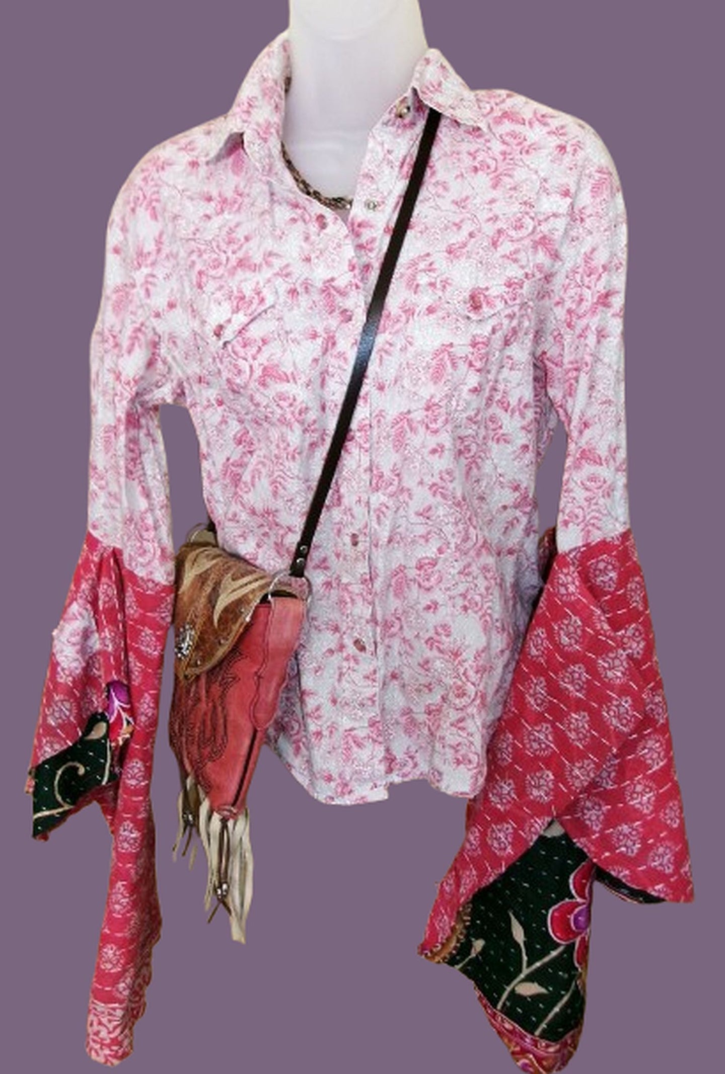 Desert Wing Blouse - Small DW02 handcrafted from cowboy boots. Shop  at ChrisThompsonBags.com and buy the best ["Red","Small"] at Chris Thompson Bags.