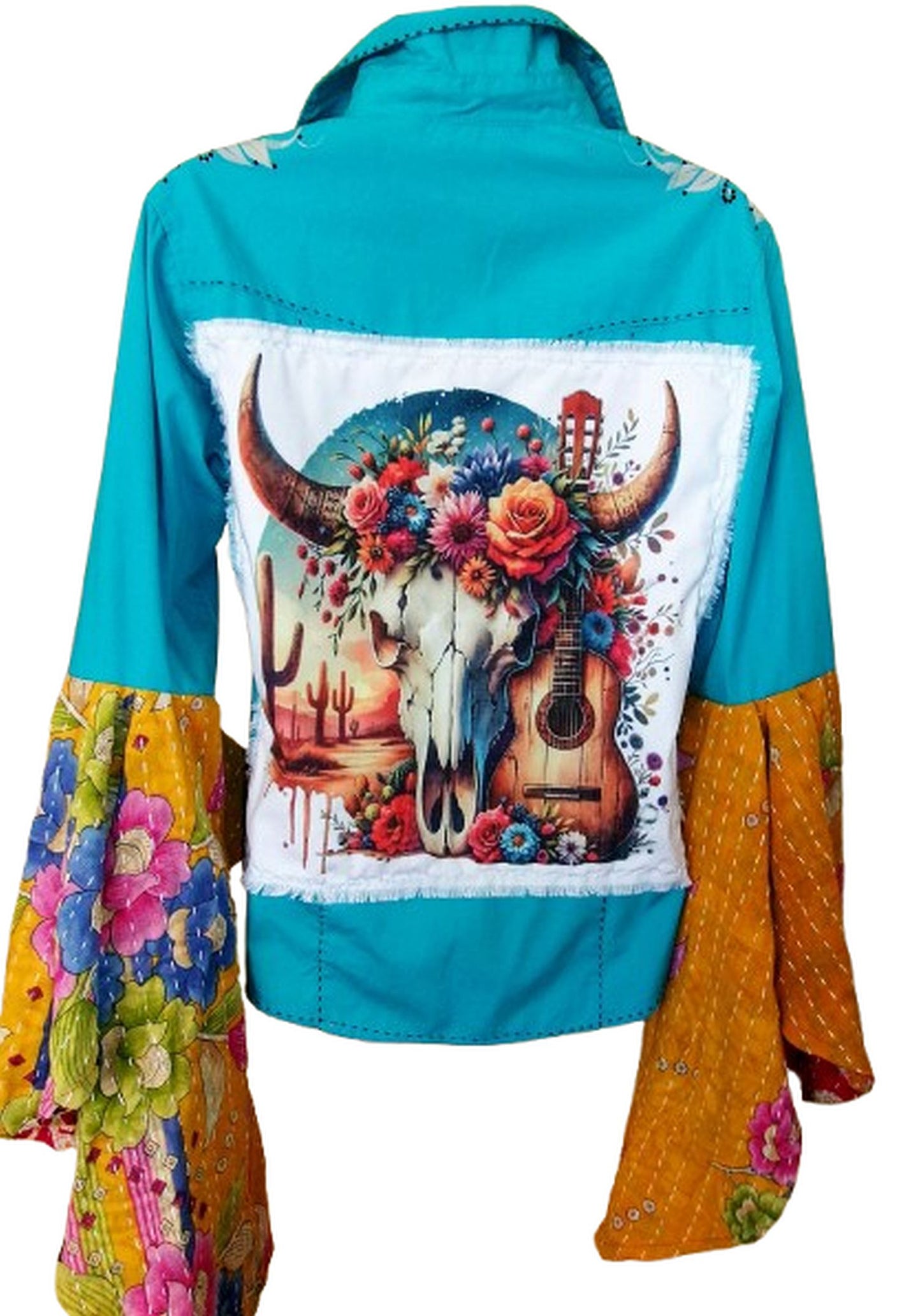 Desert Wing Blouse - Small DW03 handcrafted from cowboy boots. Shop  at ChrisThompsonBags.com and buy the best ["cow skull","Small"] at Chris Thompson Bags.