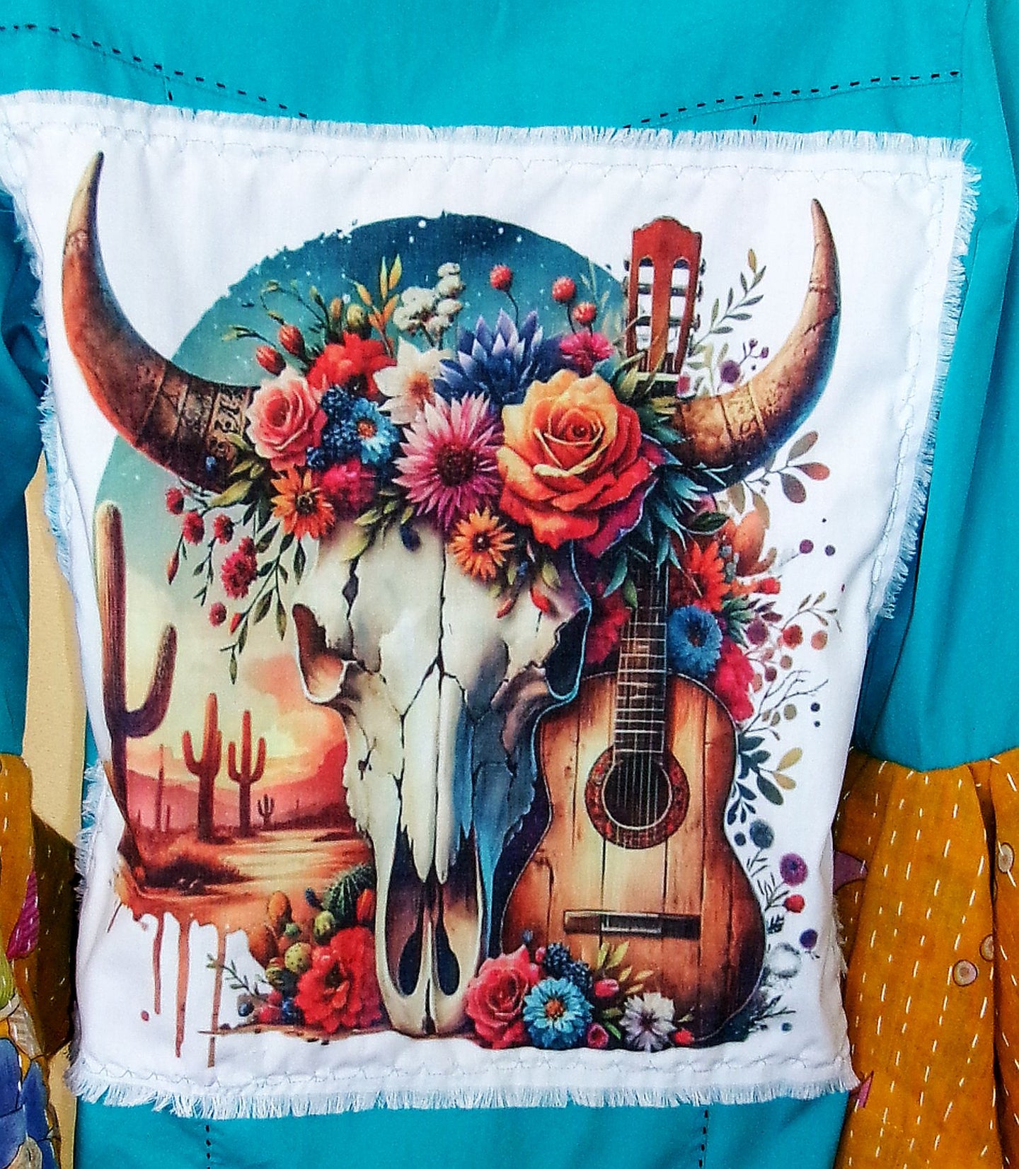 Desert Wing Blouse - Small DW03 handcrafted from cowboy boots. Shop  at ChrisThompsonBags.com and buy the best ["cow skull","Small"] at Chris Thompson Bags.