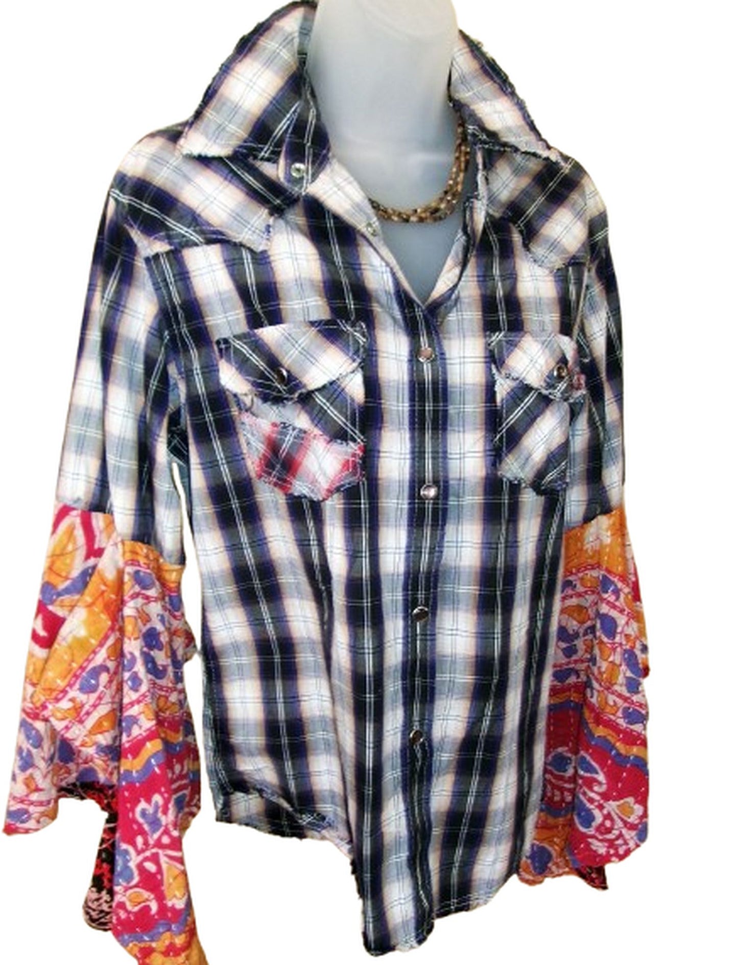 Desert Wing Blouse - Small DW06 handcrafted from cowboy boots. Shop  at ChrisThompsonBags.com and buy the best ["cat","Small"] at Chris Thompson Bags.