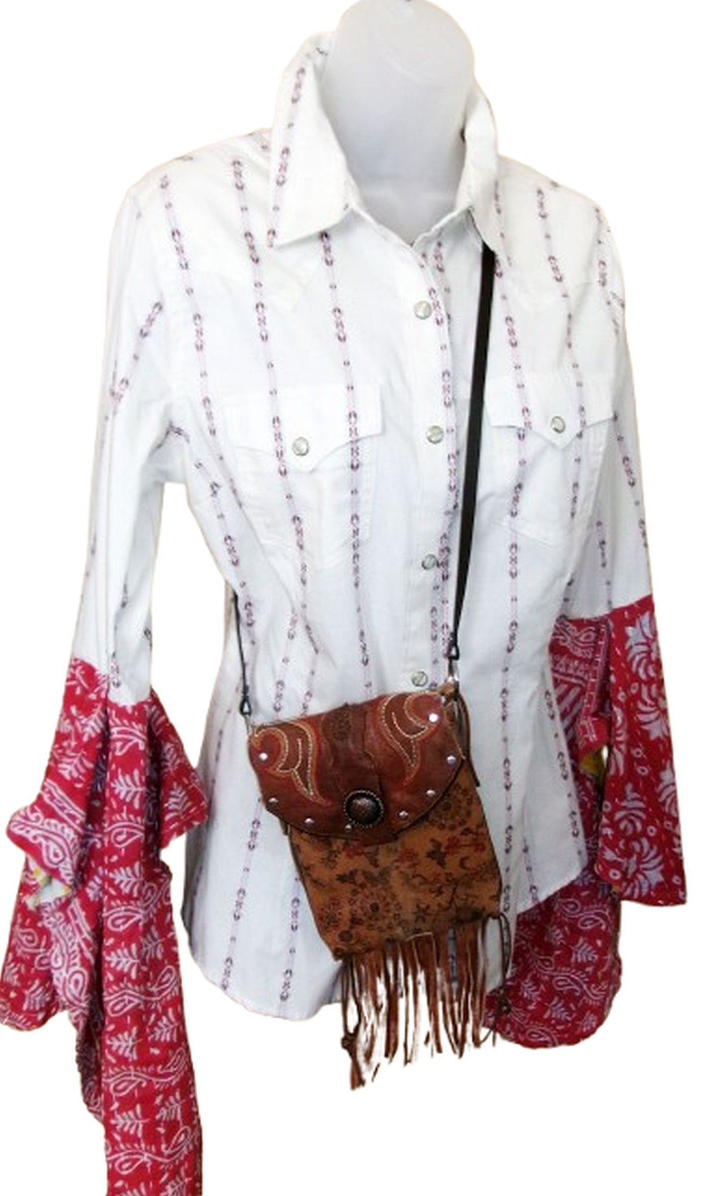 Desert Wing Blouse - Small DW07 handcrafted from cowboy boots. Shop  at ChrisThompsonBags.com and buy the best ["horses","Small"] at Chris Thompson Bags.