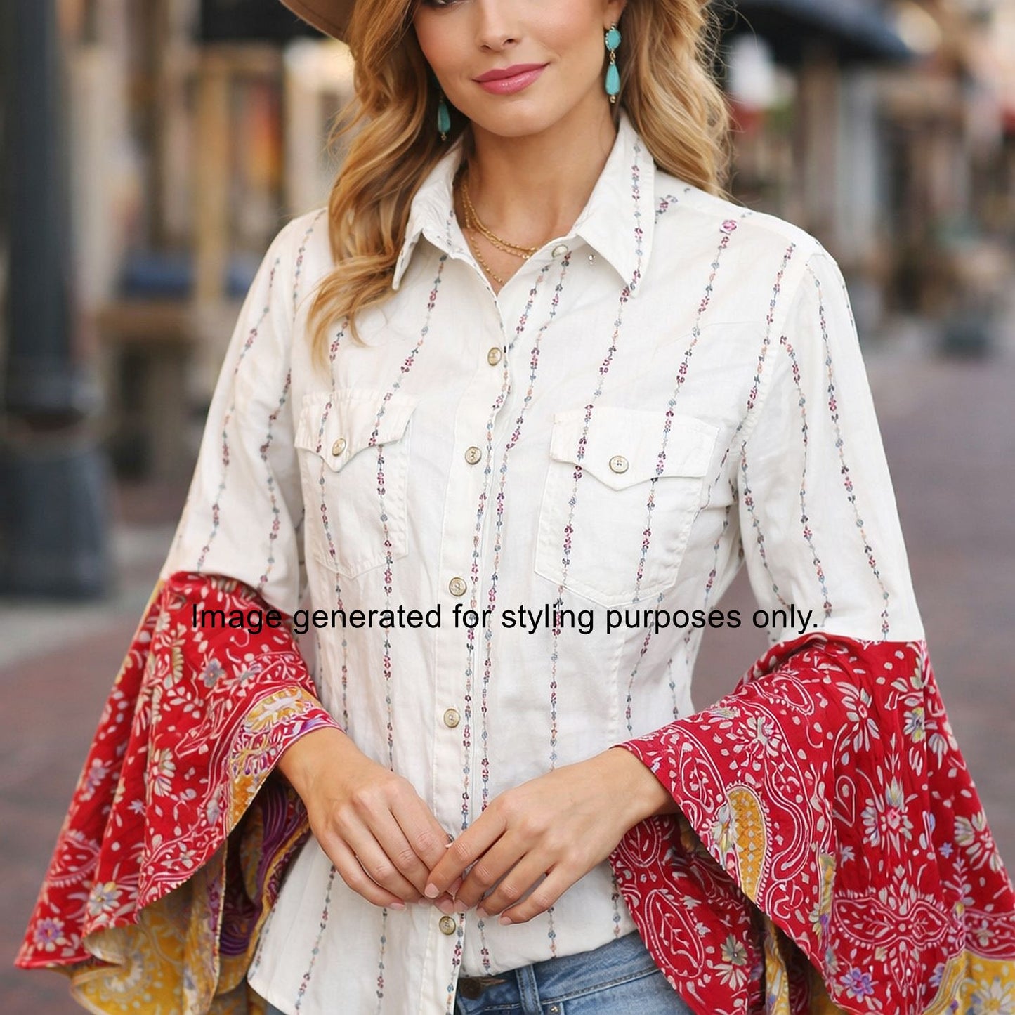 Desert Wing Blouse - Small DW07 handcrafted from cowboy boots. Shop  at ChrisThompsonBags.com and buy the best ["horses","Small"] at Chris Thompson Bags.