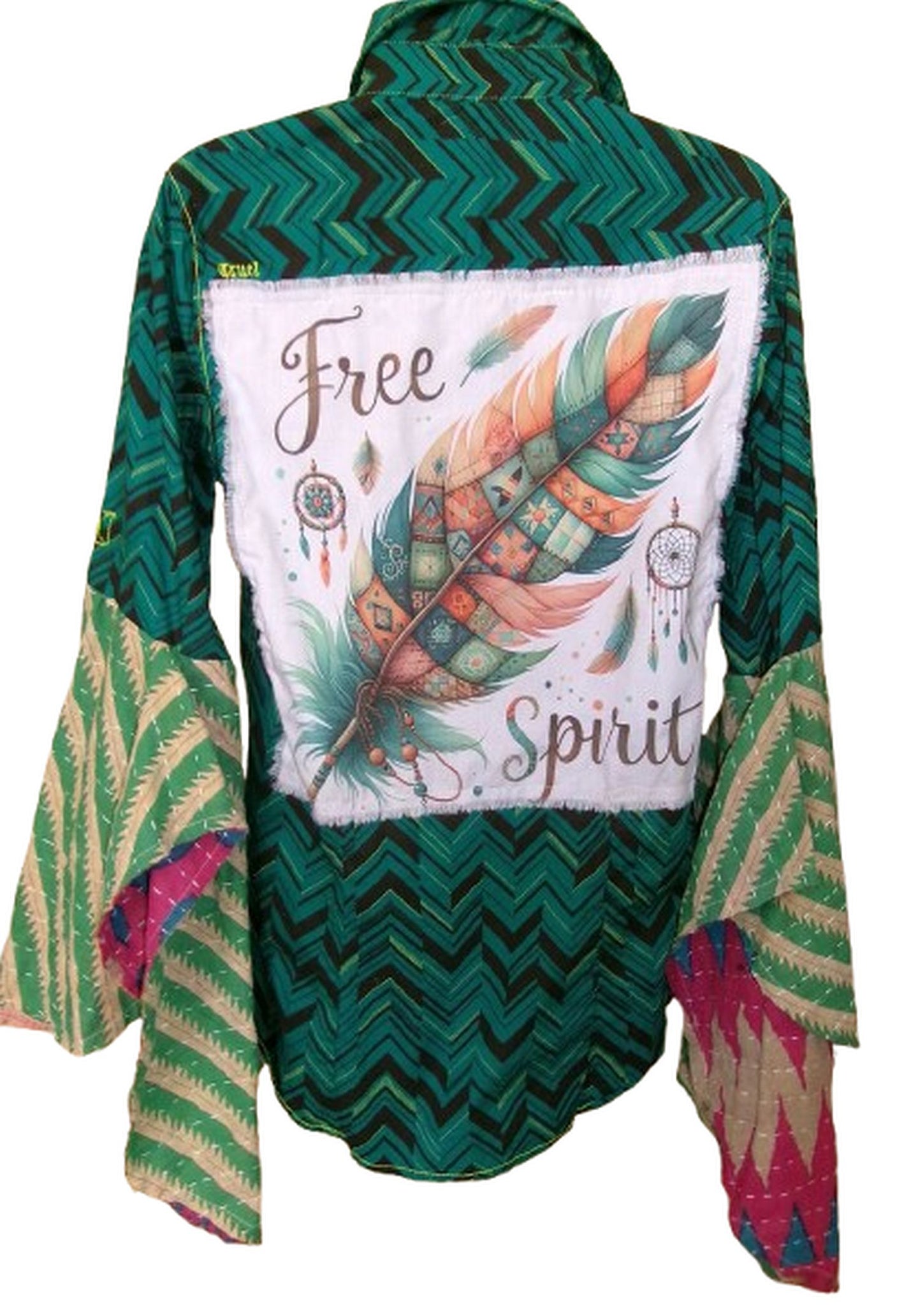 Desert Wing Blouse - Medium DW08 handcrafted from cowboy boots. Shop  at ChrisThompsonBags.com and buy the best ["feathers","Medium"] at Chris Thompson Bags.