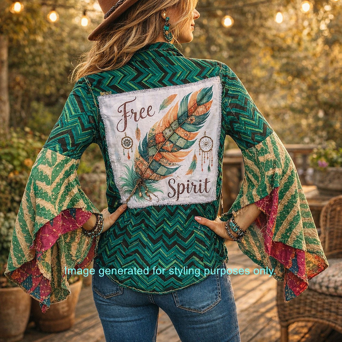 Desert Wing Blouse - Medium DW08 handcrafted from cowboy boots. Shop  at ChrisThompsonBags.com and buy the best ["feathers","Medium"] at Chris Thompson Bags.