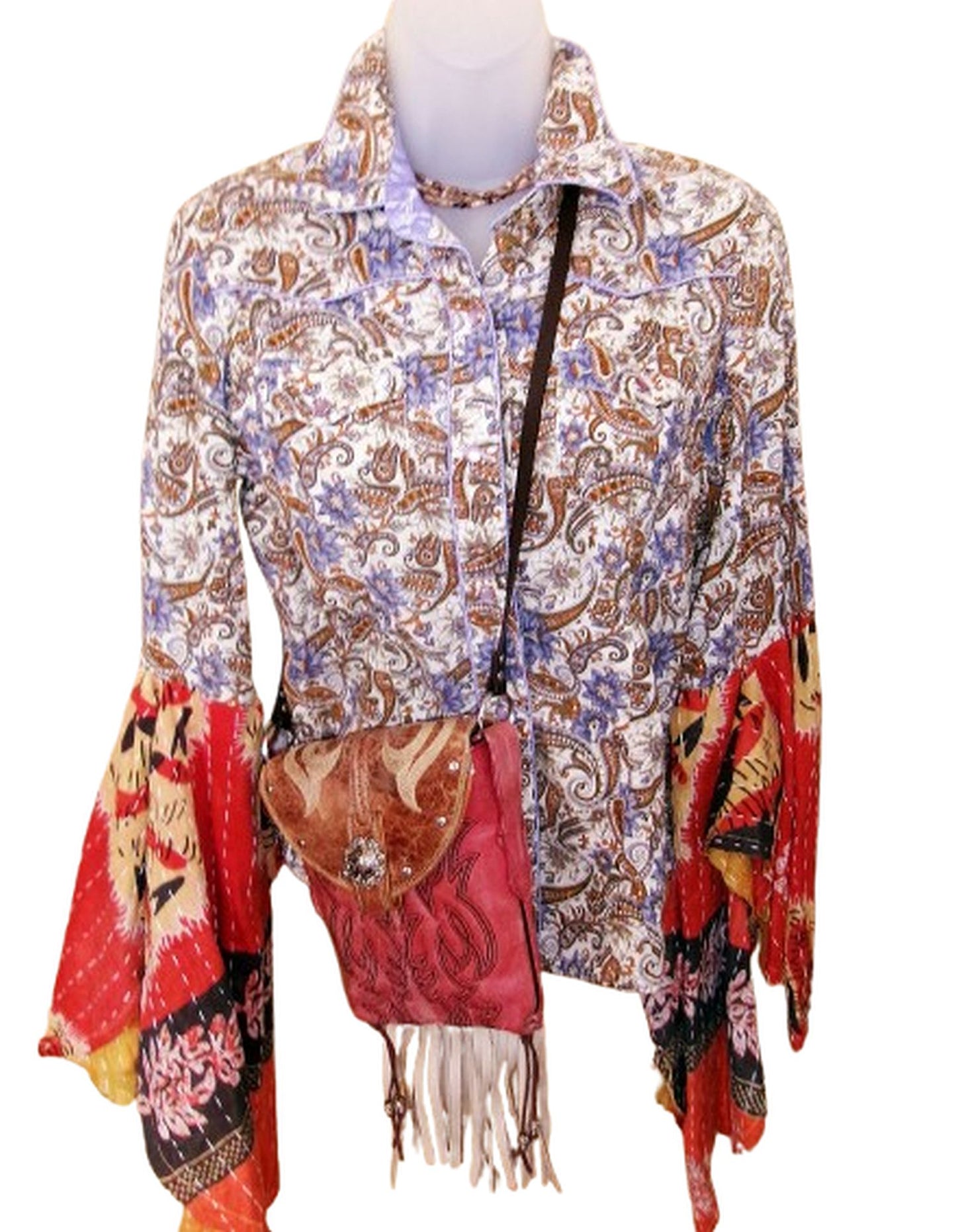 Desert Wing Blouse - Medium DW09 handcrafted from cowboy boots. Shop  at ChrisThompsonBags.com and buy the best ["cow skull","Medium"] at Chris Thompson Bags.
