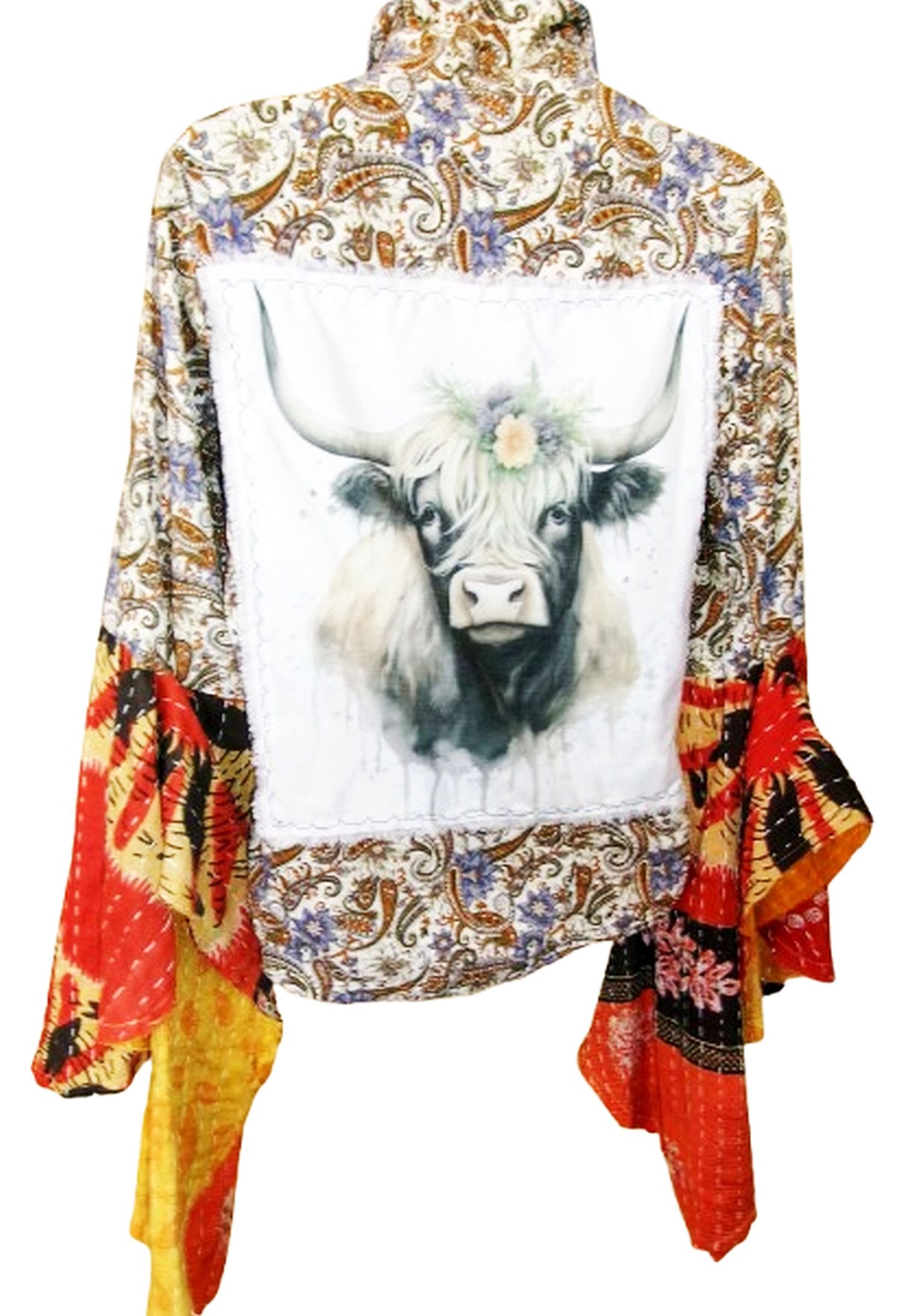 Desert Wing Blouse - Medium DW09 handcrafted from cowboy boots. Shop  at ChrisThompsonBags.com and buy the best ["cow skull","Medium"] at Chris Thompson Bags.