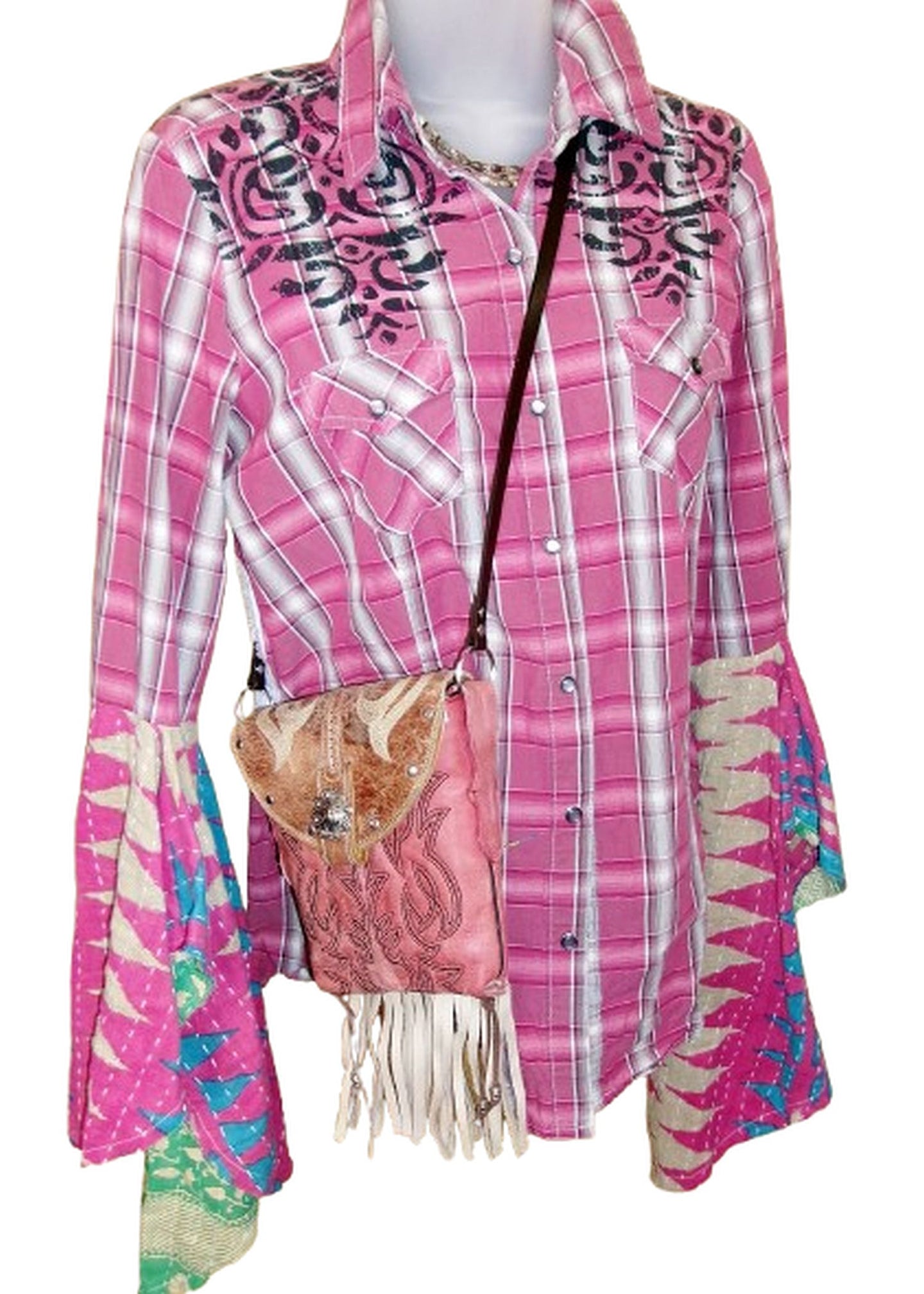 Desert Wing Blouse - Medium DW11 handcrafted from cowboy boots. Shop  at ChrisThompsonBags.com and buy the best ["cow skull","Medium"] at Chris Thompson Bags.