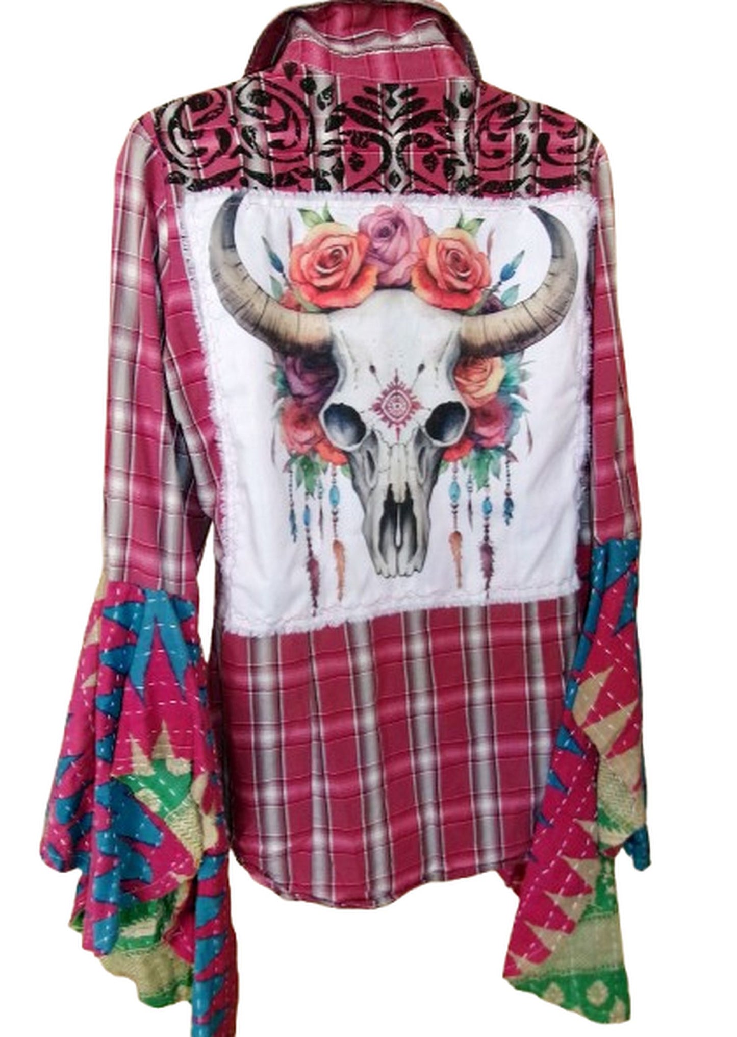 Desert Wing Blouse - Medium DW11 handcrafted from cowboy boots. Shop  at ChrisThompsonBags.com and buy the best ["cow skull","Medium"] at Chris Thompson Bags.