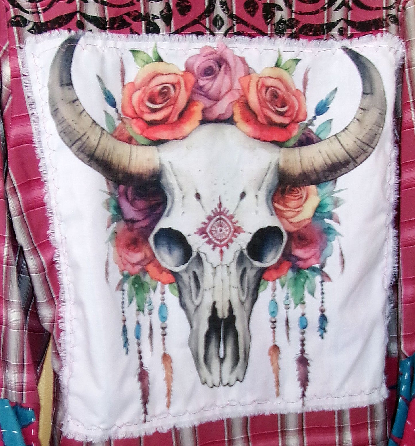 Desert Wing Blouse - Medium DW11 handcrafted from cowboy boots. Shop  at ChrisThompsonBags.com and buy the best ["cow skull","Medium"] at Chris Thompson Bags.