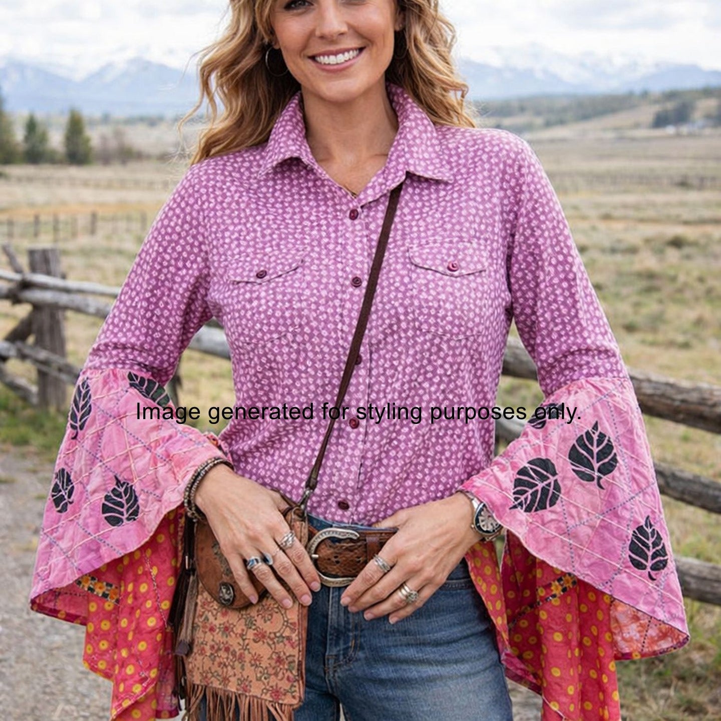 Desert Wing Blouse - Medium DW14 handcrafted from cowboy boots. Shop  at ChrisThompsonBags.com and buy the best ["cow skull","Medium"] at Chris Thompson Bags.