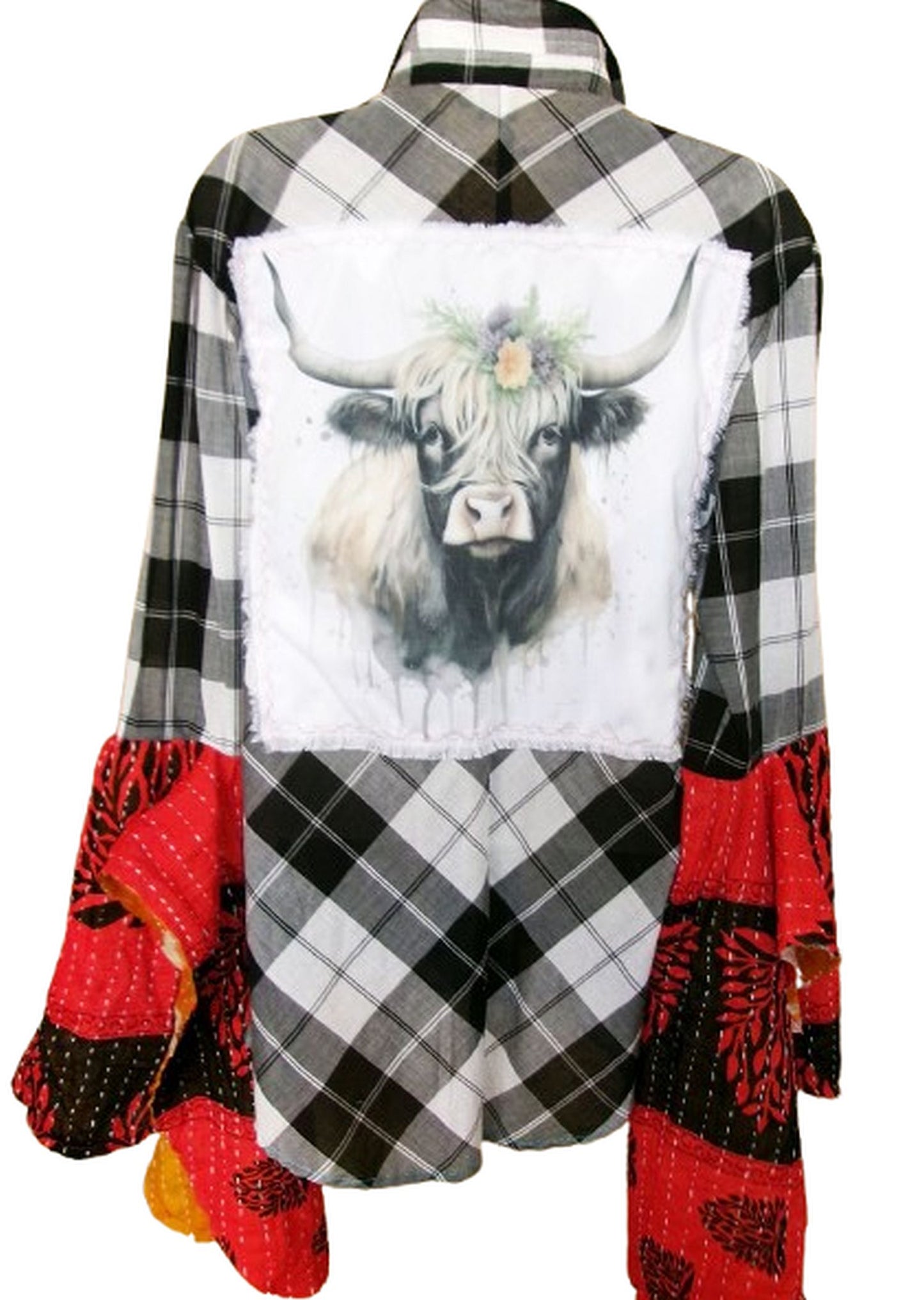Desert Wing Blouse - Medium DW16 handcrafted from cowboy boots. Shop  at ChrisThompsonBags.com and buy the best ["cow skull","Medium"] at Chris Thompson Bags.