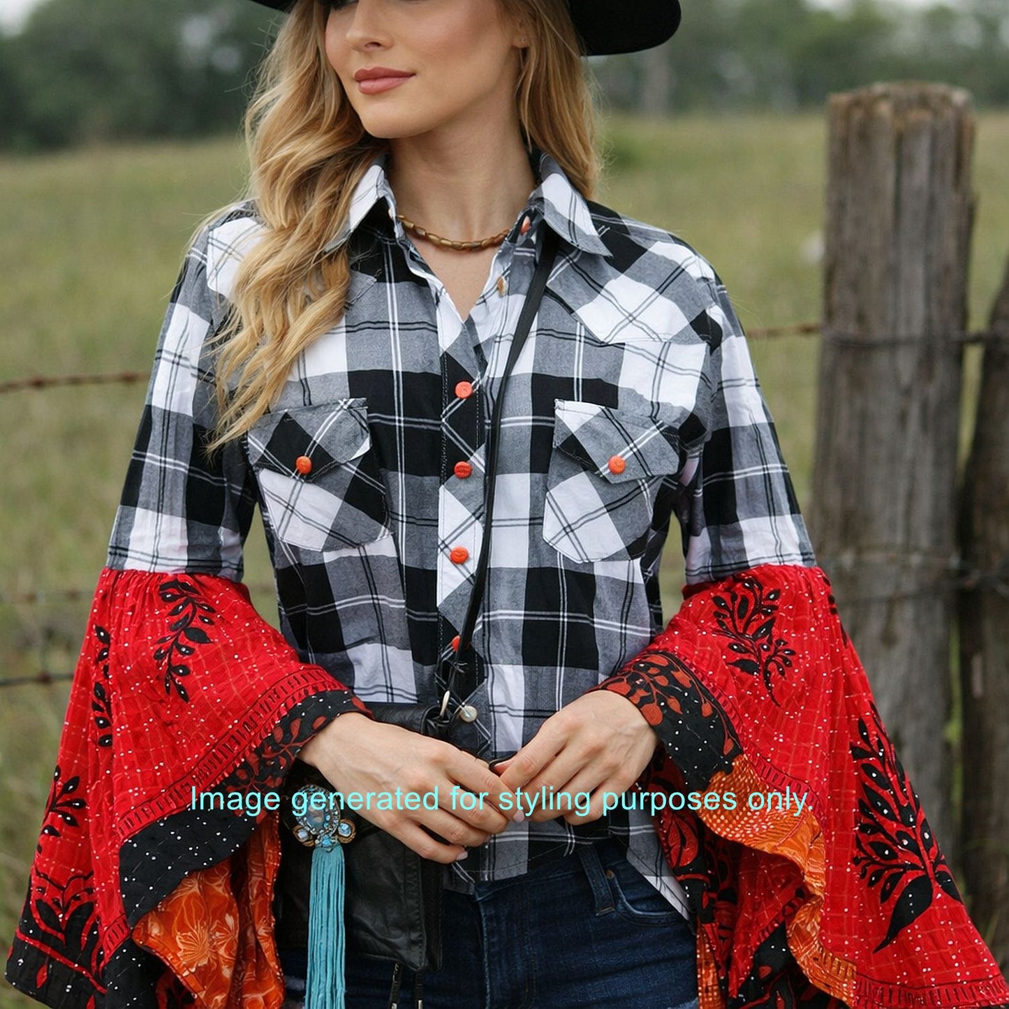 Desert Wing Blouse - Medium DW16 handcrafted from cowboy boots. Shop  at ChrisThompsonBags.com and buy the best ["cow skull","Medium"] at Chris Thompson Bags.