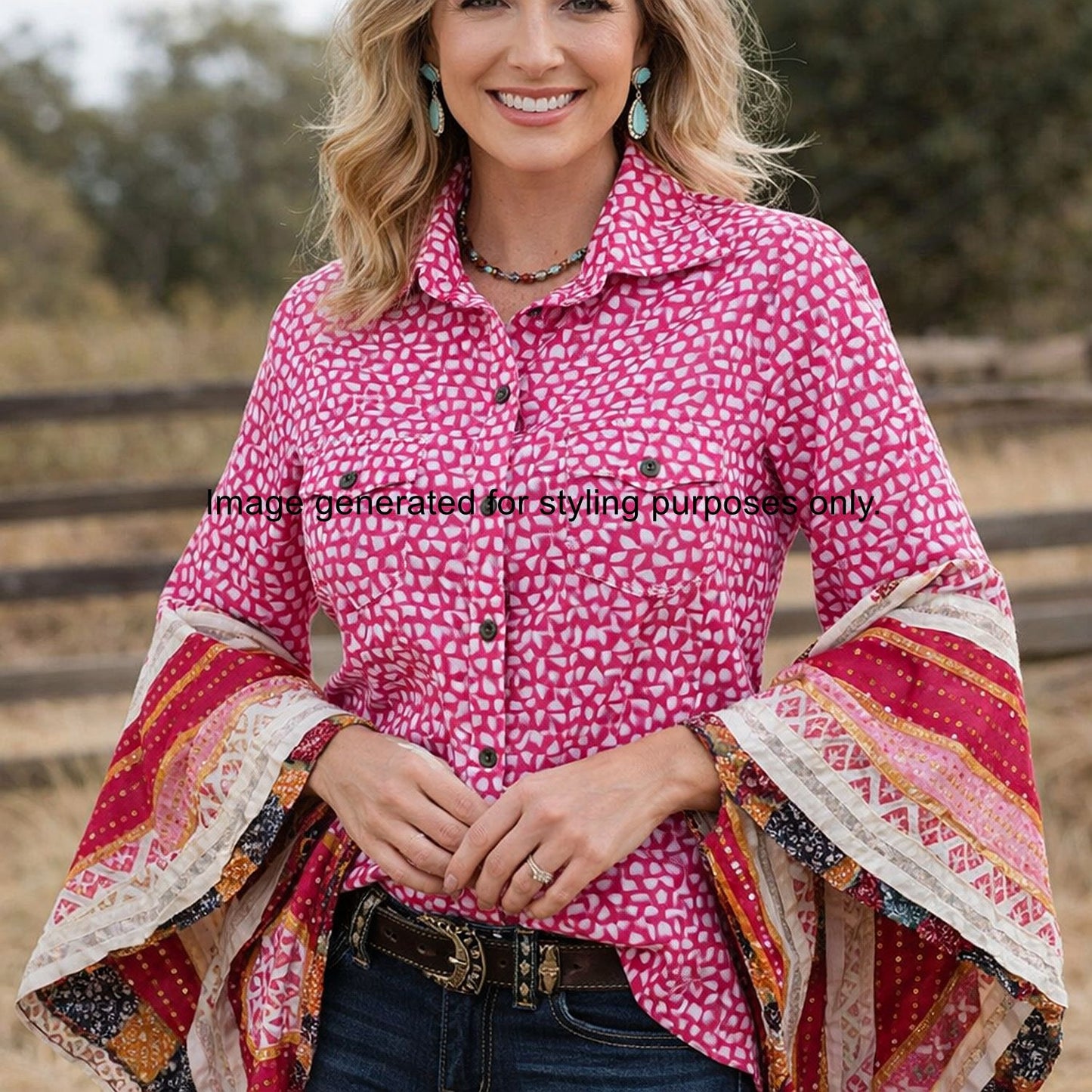 Desert Wing Blouse - Medium DW17 handcrafted from cowboy boots. Shop  at ChrisThompsonBags.com and buy the best ["horses","Medium"] at Chris Thompson Bags.