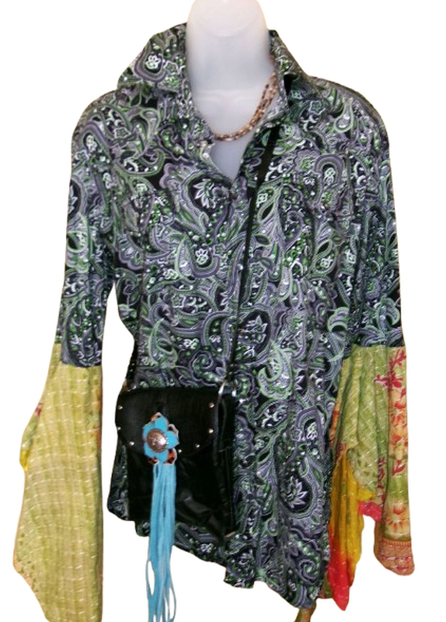 Desert Wing Blouse - Large DW18 handcrafted from cowboy boots. Shop  at ChrisThompsonBags.com and buy the best ["cactus","Large"] at Chris Thompson Bags.