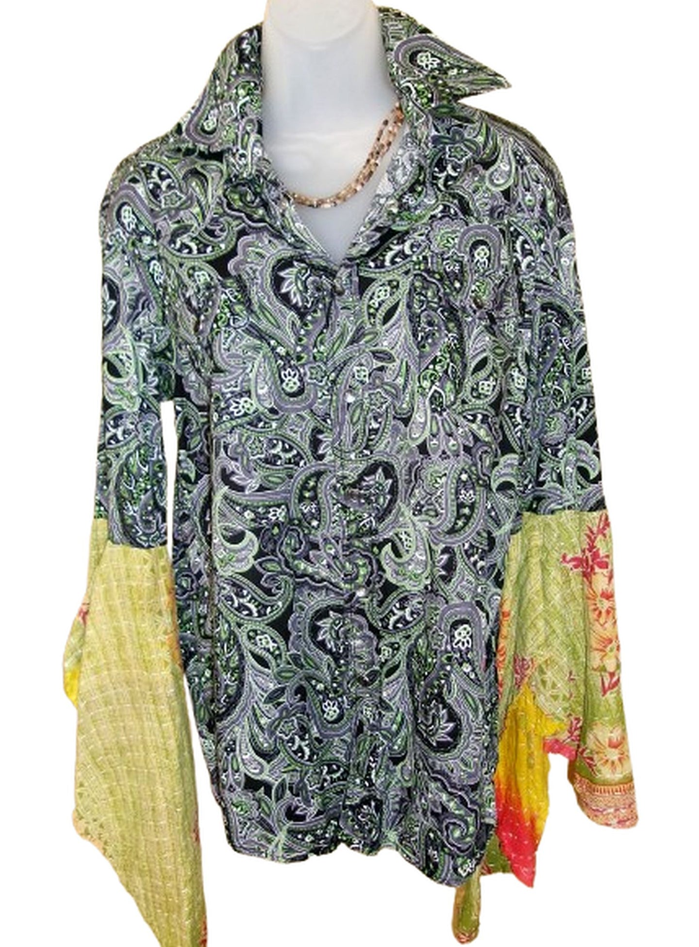 Desert Wing Blouse - Large DW18 handcrafted from cowboy boots. Shop  at ChrisThompsonBags.com and buy the best ["cactus","Large"] at Chris Thompson Bags.