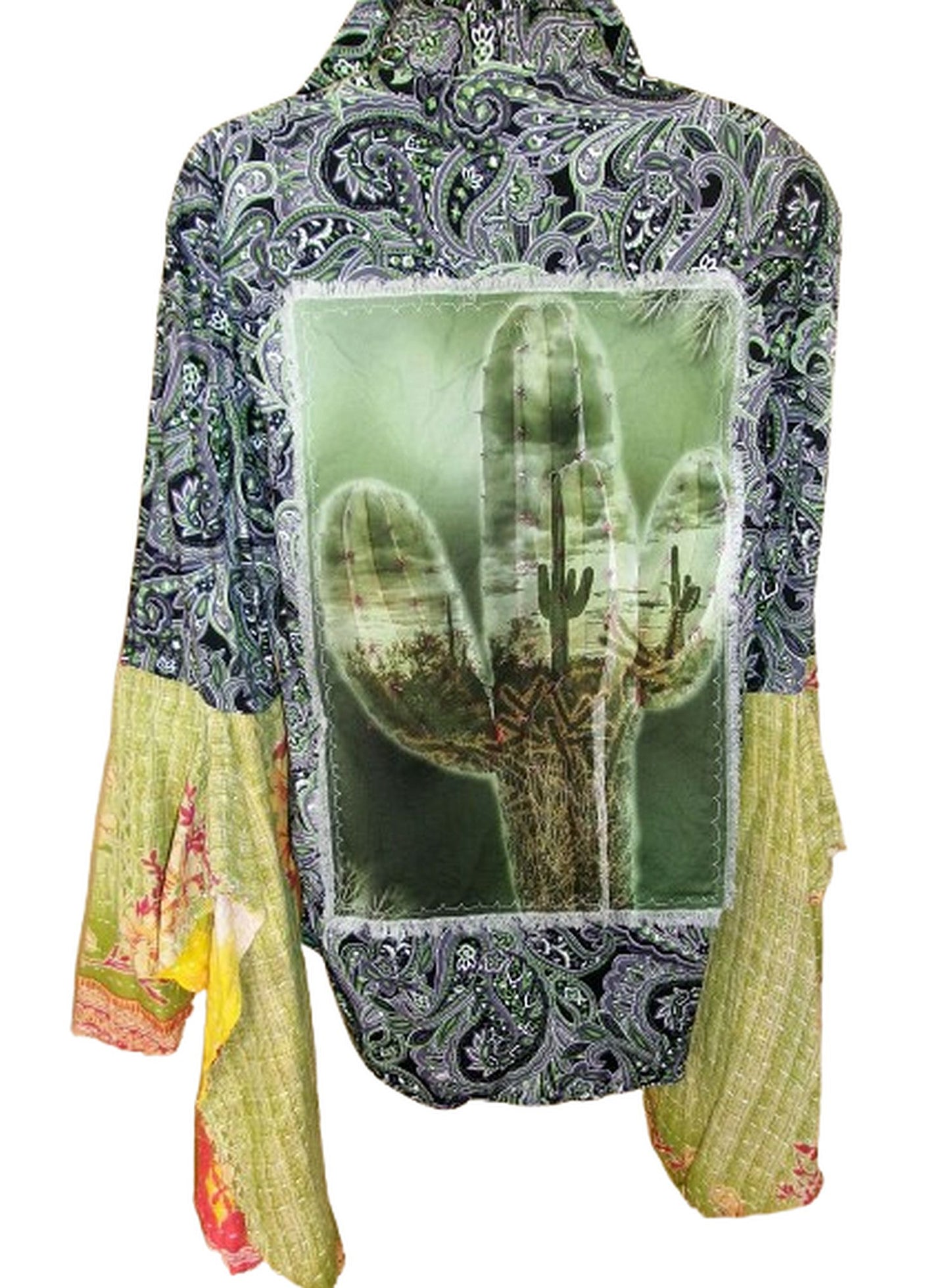 Desert Wing Blouse - Large DW18 handcrafted from cowboy boots. Shop  at ChrisThompsonBags.com and buy the best ["cactus","Large"] at Chris Thompson Bags.