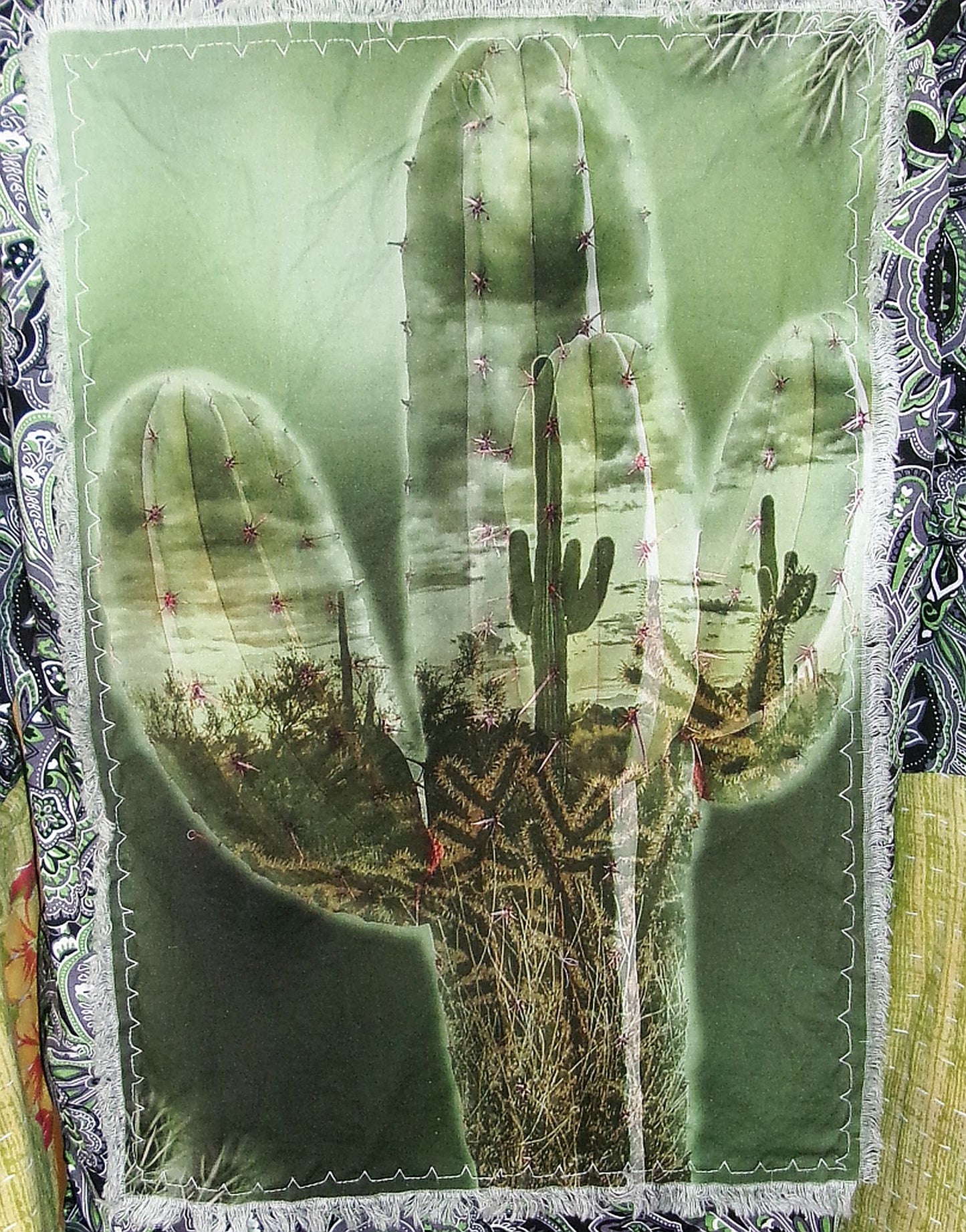 Desert Wing Blouse - Large DW18 handcrafted from cowboy boots. Shop  at ChrisThompsonBags.com and buy the best ["cactus","Large"] at Chris Thompson Bags.