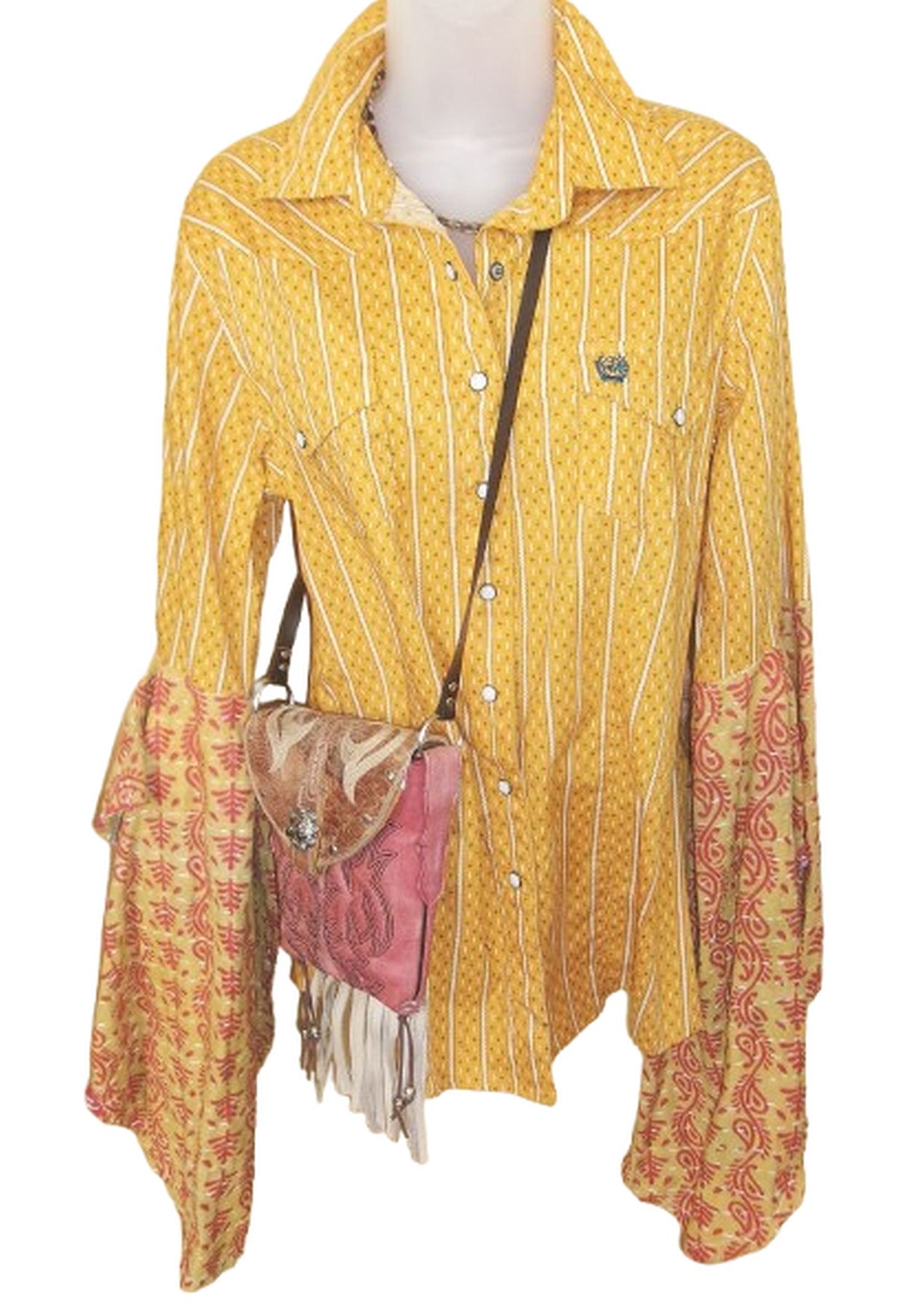 Desert Wing Blouse - Large DW19 handcrafted from cowboy boots. Shop  at ChrisThompsonBags.com and buy the best ["horses","Large"] at Chris Thompson Bags.