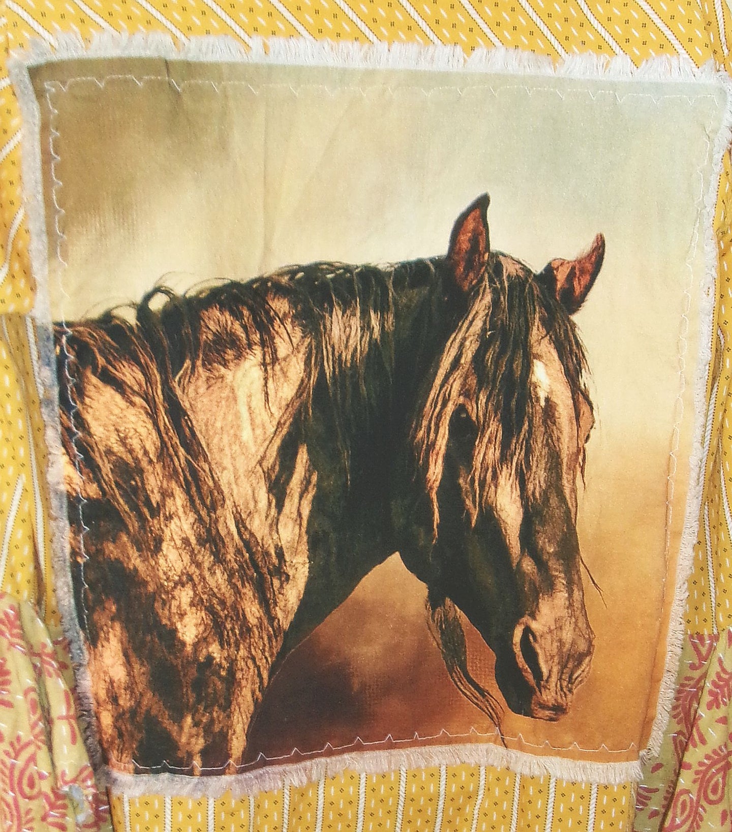 Desert Wing Blouse - Large DW19 handcrafted from cowboy boots. Shop  at ChrisThompsonBags.com and buy the best ["horses","Large"] at Chris Thompson Bags.