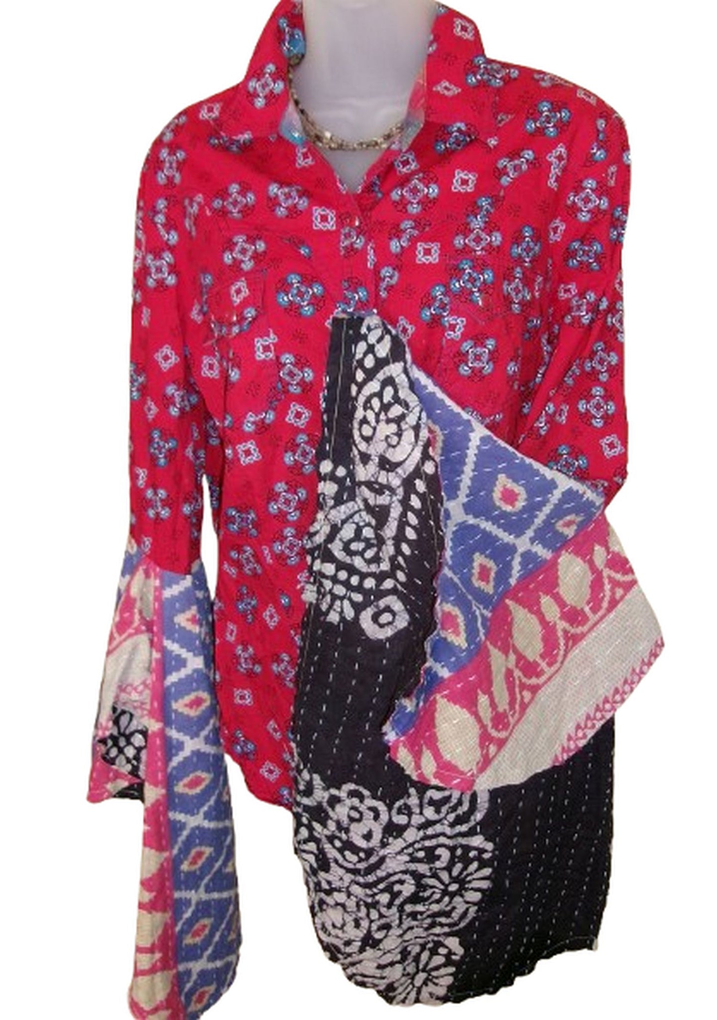 Desert Wing Blouse - Large DW21 handcrafted from cowboy boots. Shop  at ChrisThompsonBags.com and buy the best ["cow skull","Large"] at Chris Thompson Bags.