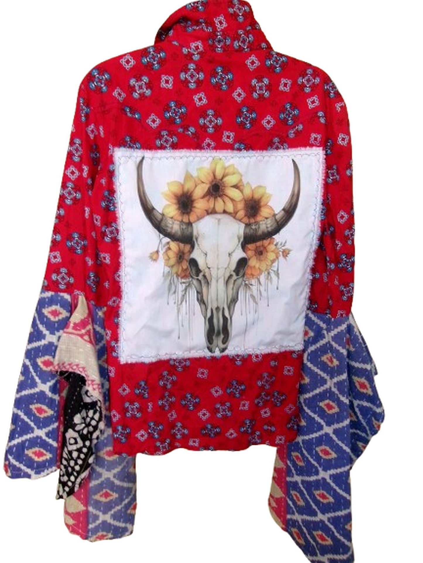 Desert Wing Blouse - Large DW21 handcrafted from cowboy boots. Shop  at ChrisThompsonBags.com and buy the best ["cow skull","Large"] at Chris Thompson Bags.