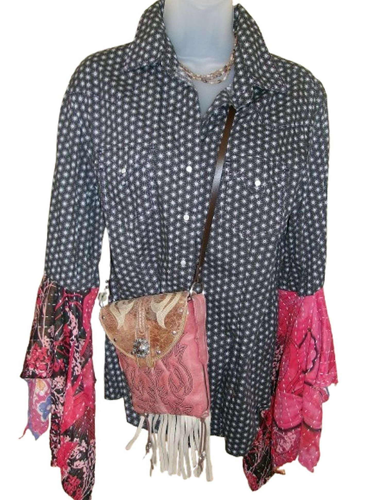 Desert Wing Blouse - Large DW22 handcrafted from cowboy boots. Shop  at ChrisThompsonBags.com and buy the best ["horses","Large"] at Chris Thompson Bags.