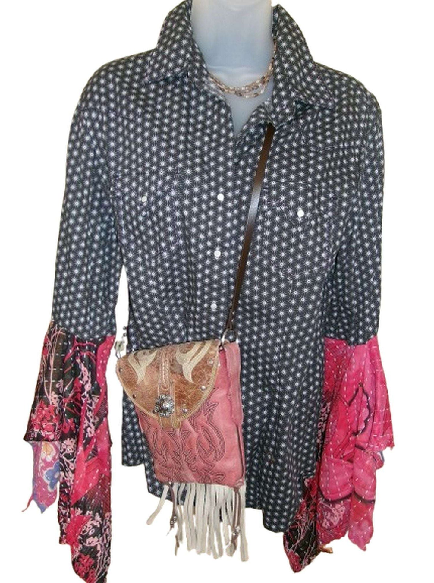Desert Wing Blouse - Large DW22 handcrafted from cowboy boots. Shop  at ChrisThompsonBags.com and buy the best ["horses","Large"] at Chris Thompson Bags.