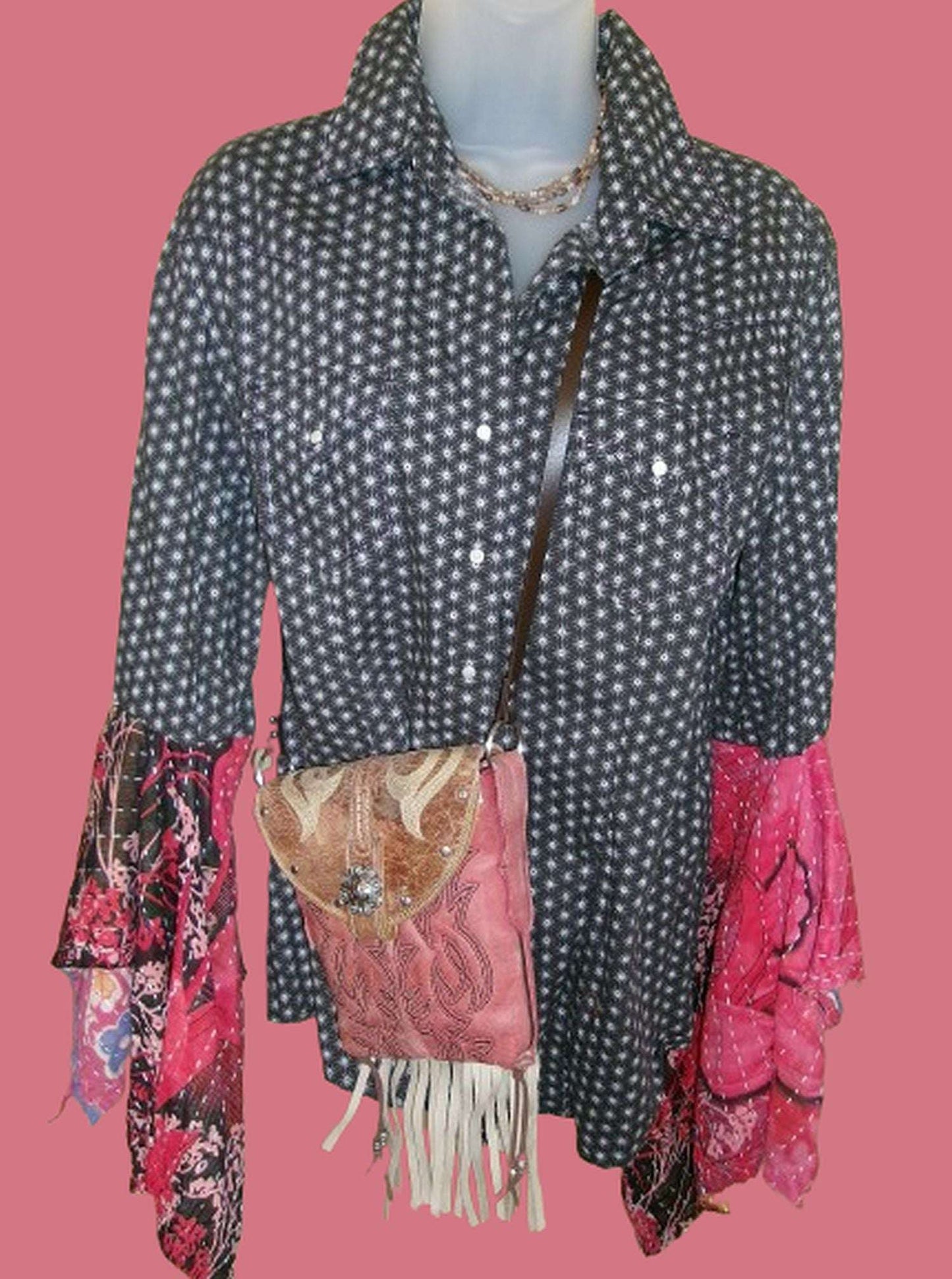 Desert Wing Blouse - Large DW22 handcrafted from cowboy boots. Shop  at ChrisThompsonBags.com and buy the best ["horses","Large"] at Chris Thompson Bags.
