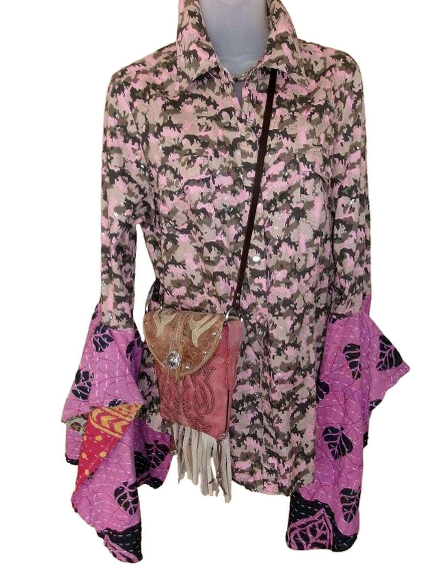 Desert Wing Blouse - Large DW23 handcrafted from cowboy boots. Shop  at ChrisThompsonBags.com and buy the best ["horses","Large"] at Chris Thompson Bags.