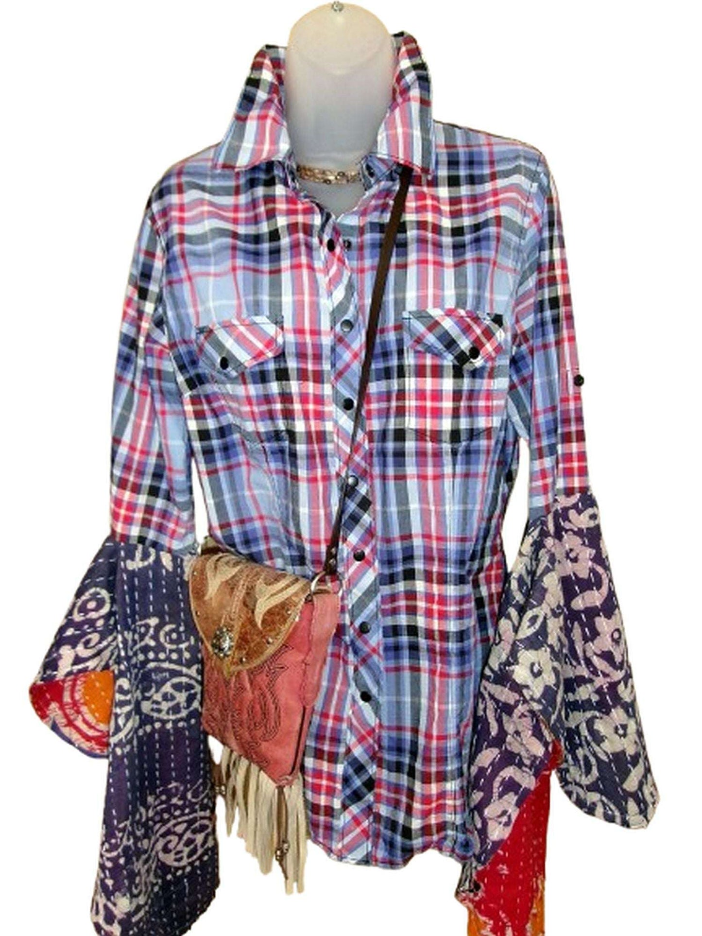 Desert Wing Blouse - Large DW24 handcrafted from cowboy boots. Shop  at ChrisThompsonBags.com and buy the best ["horses","Large"] at Chris Thompson Bags.