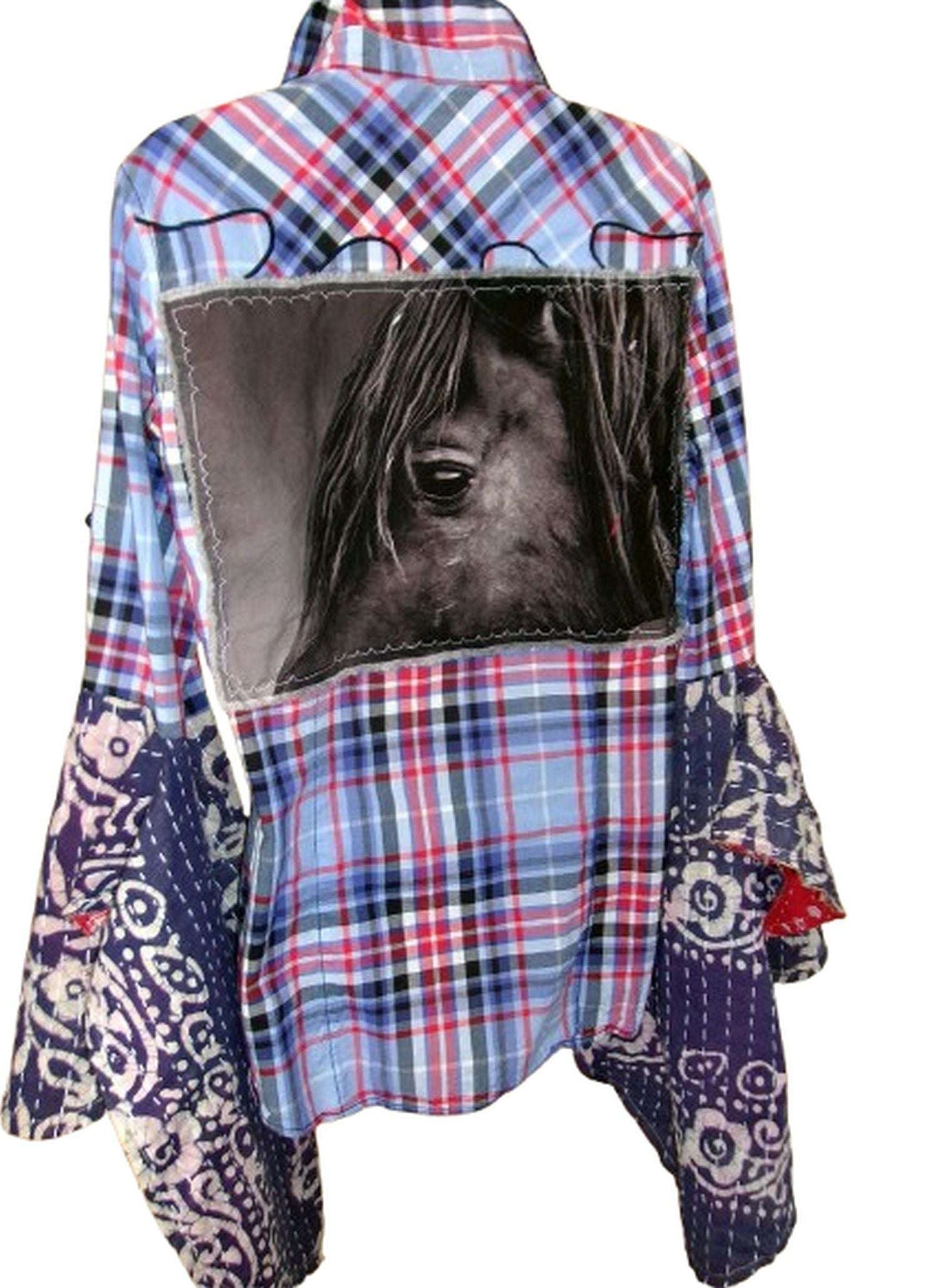 Desert Wing Blouse - Large DW24 handcrafted from cowboy boots. Shop  at ChrisThompsonBags.com and buy the best ["horses","Large"] at Chris Thompson Bags.