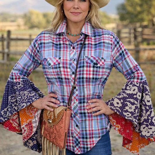 Desert Wing Blouse - Large DW24 handcrafted from cowboy boots. Shop  at ChrisThompsonBags.com and buy the best ["horses","Large"] at Chris Thompson Bags.