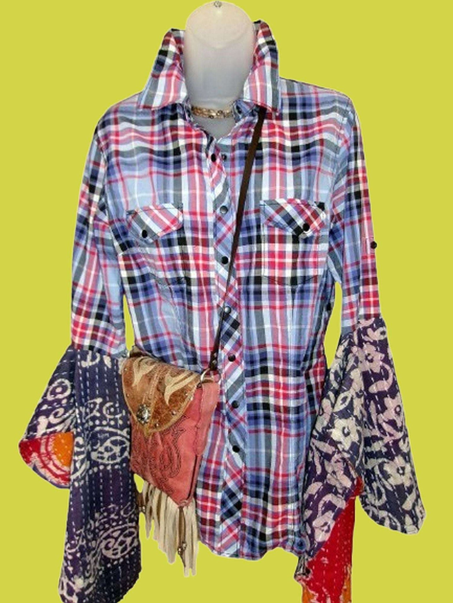 Desert Wing Blouse - Large DW24 handcrafted from cowboy boots. Shop  at ChrisThompsonBags.com and buy the best ["horses","Large"] at Chris Thompson Bags.