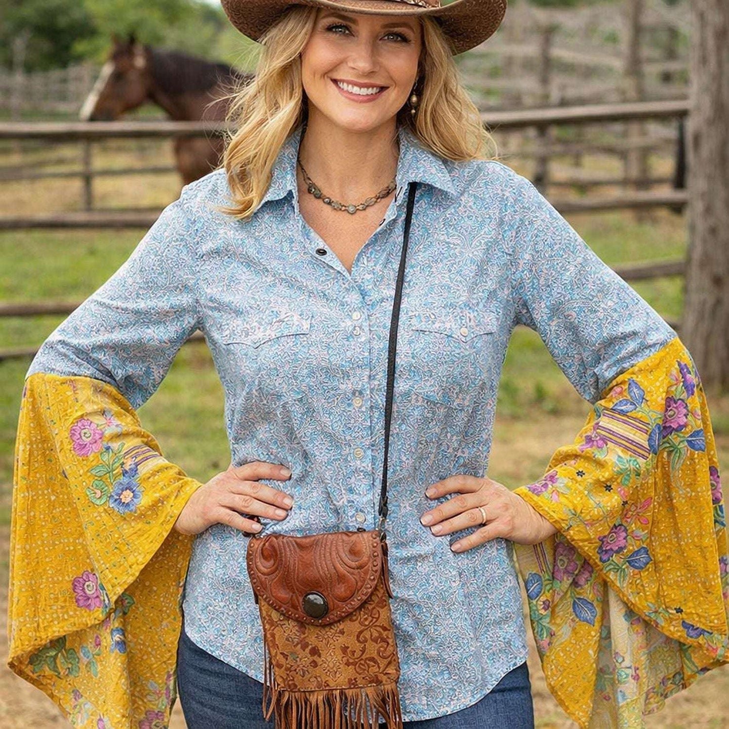 Desert Wing Blouse - X-Large DW26 handcrafted from cowboy boots. Shop  at ChrisThompsonBags.com and buy the best ["truck","XLG"] at Chris Thompson Bags.